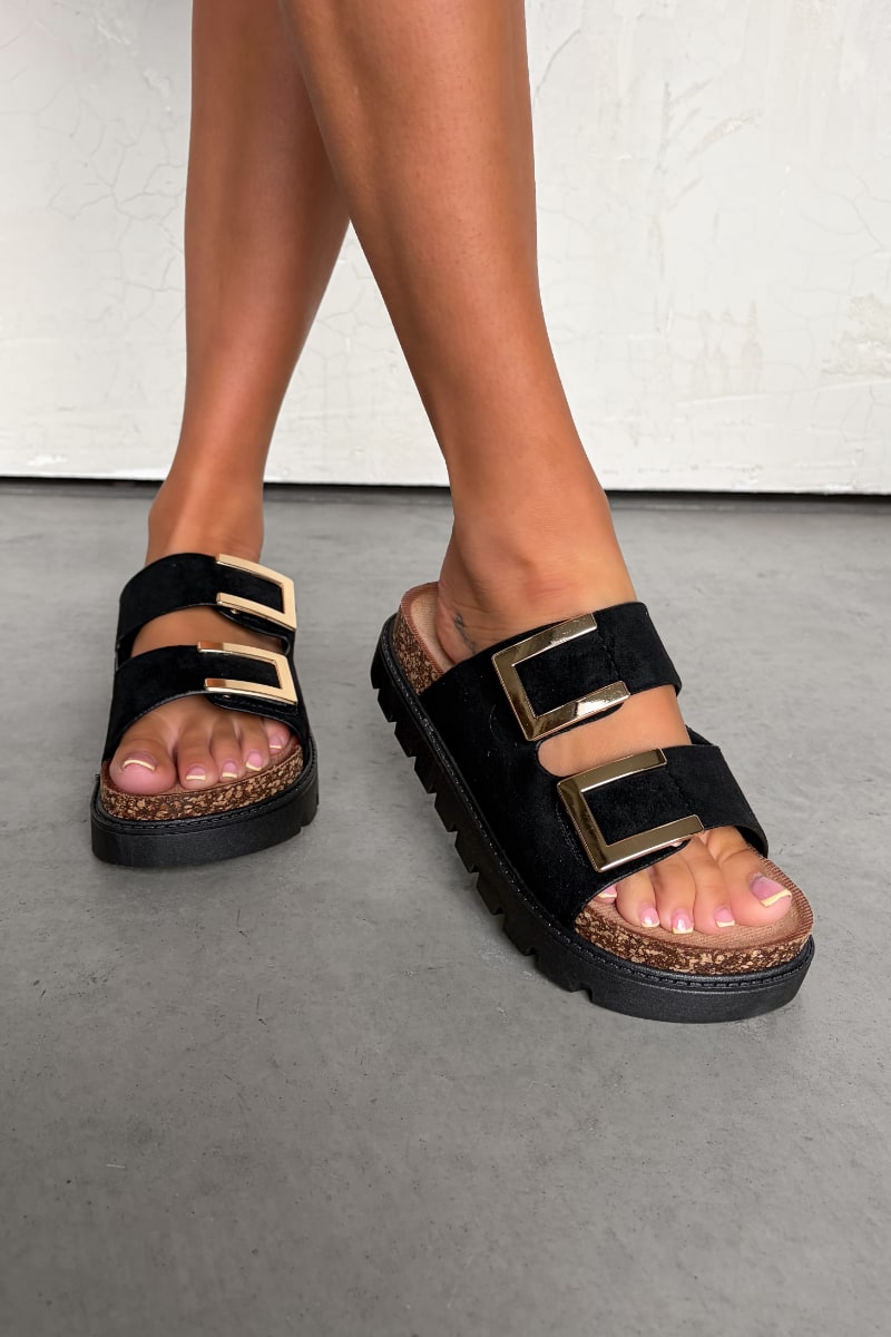 Sandalias Diana con Hebilla Dorada