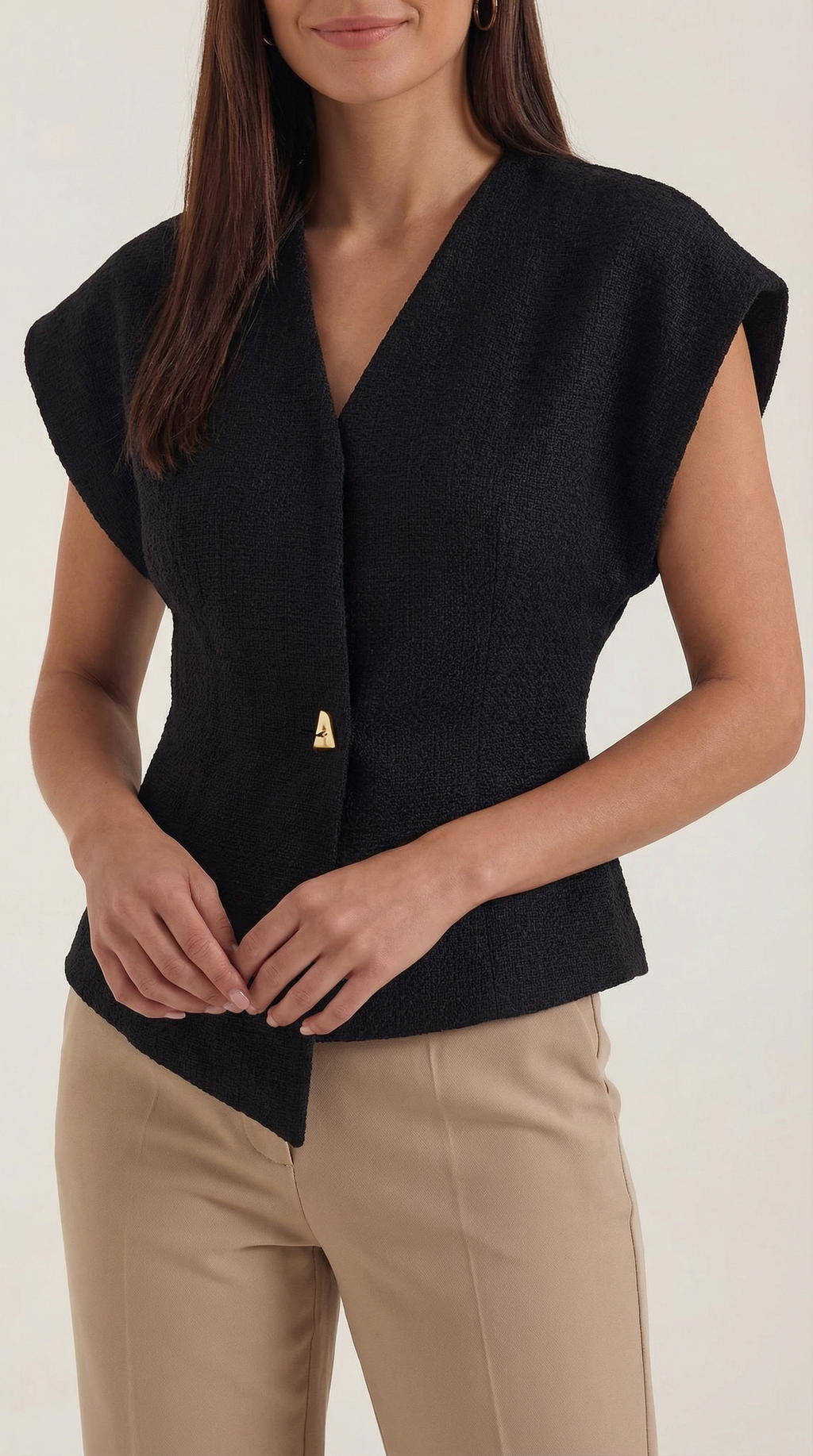 Top Blazer Amy con Efecto Cruzado Asimétrico