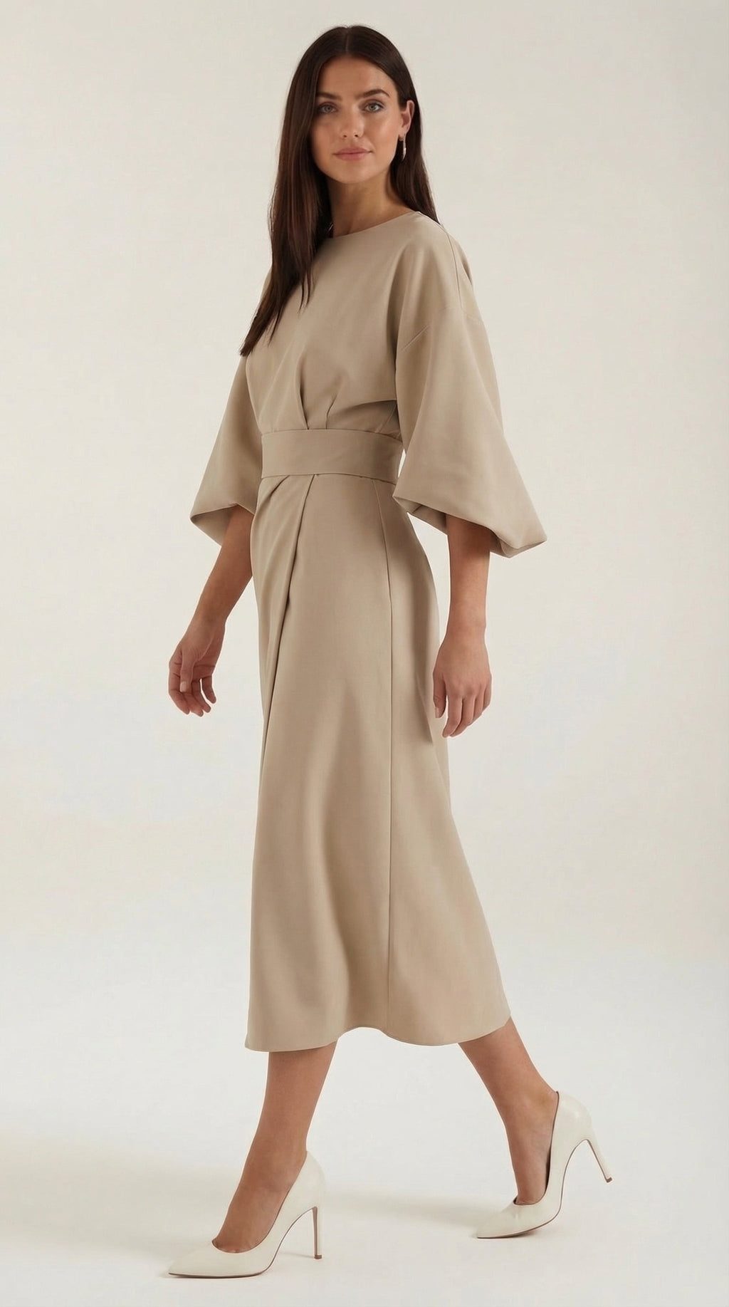 Vestido Midi Ana con Mangas Globo