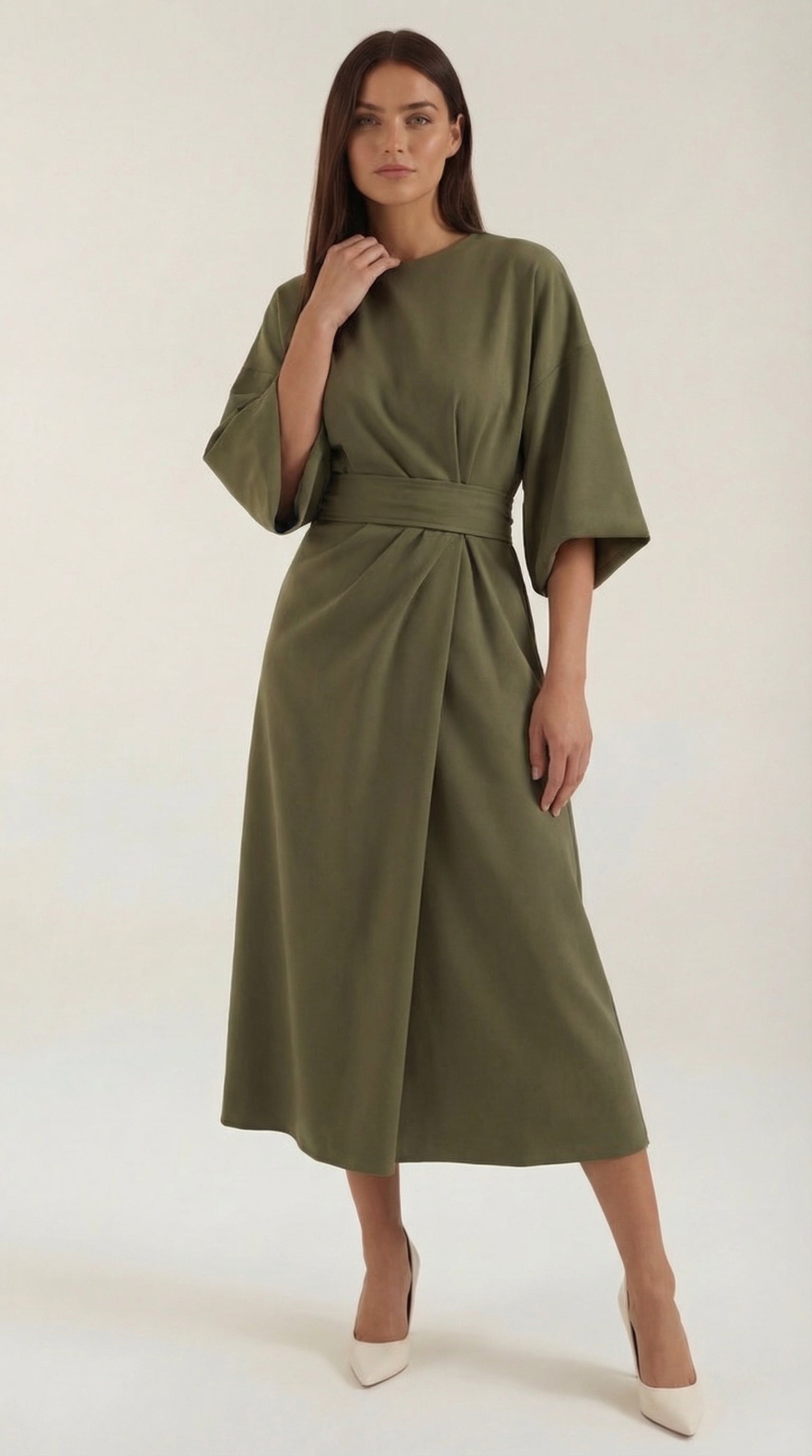 Vestido Midi Ana con Mangas Globo