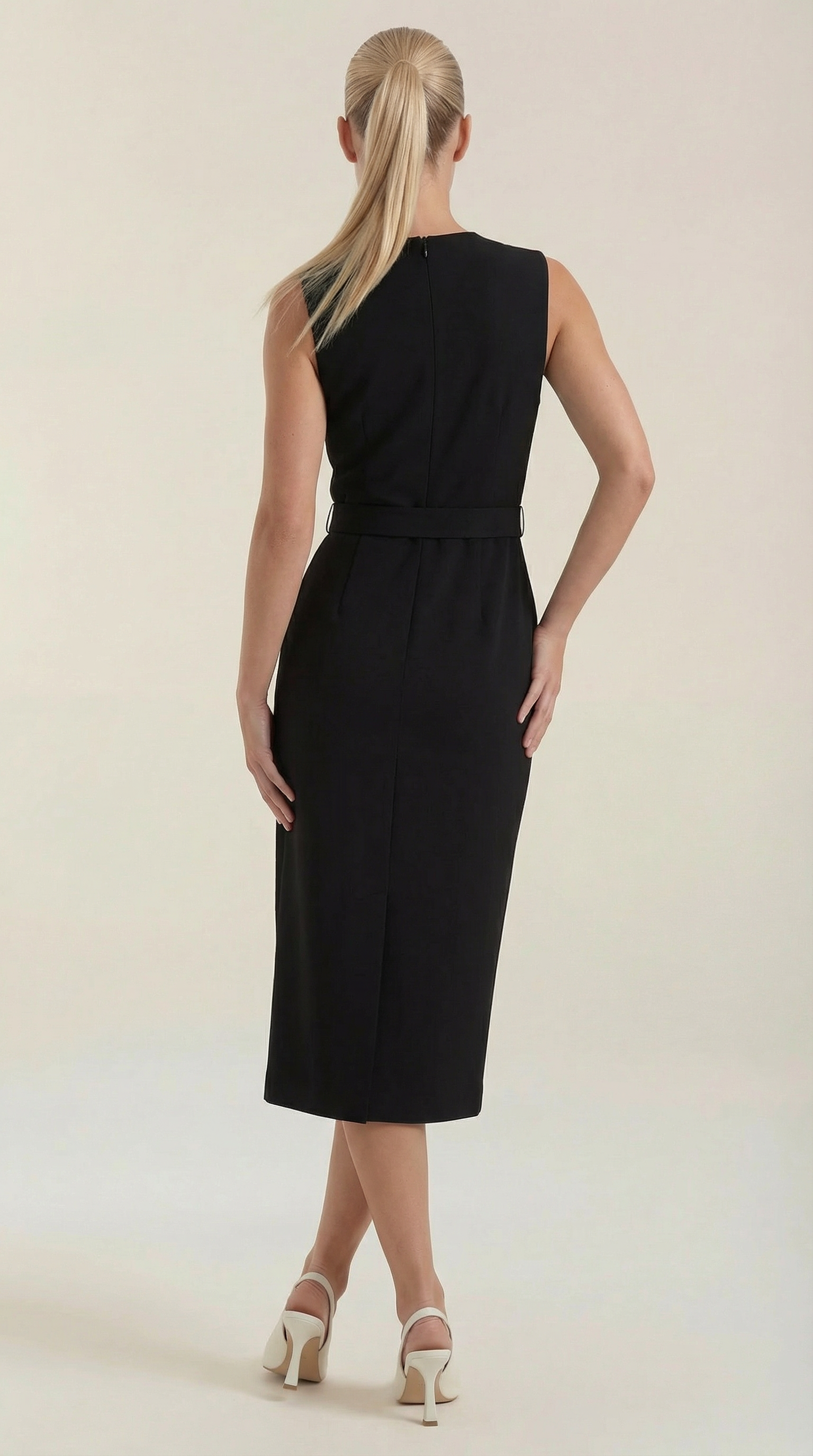 Vestido Midi Arlene con Botones Dorados