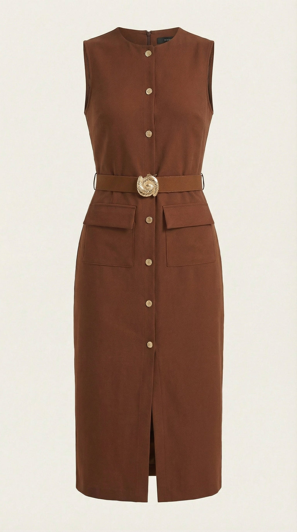 Vestido Midi Arlene con Botones Dorados