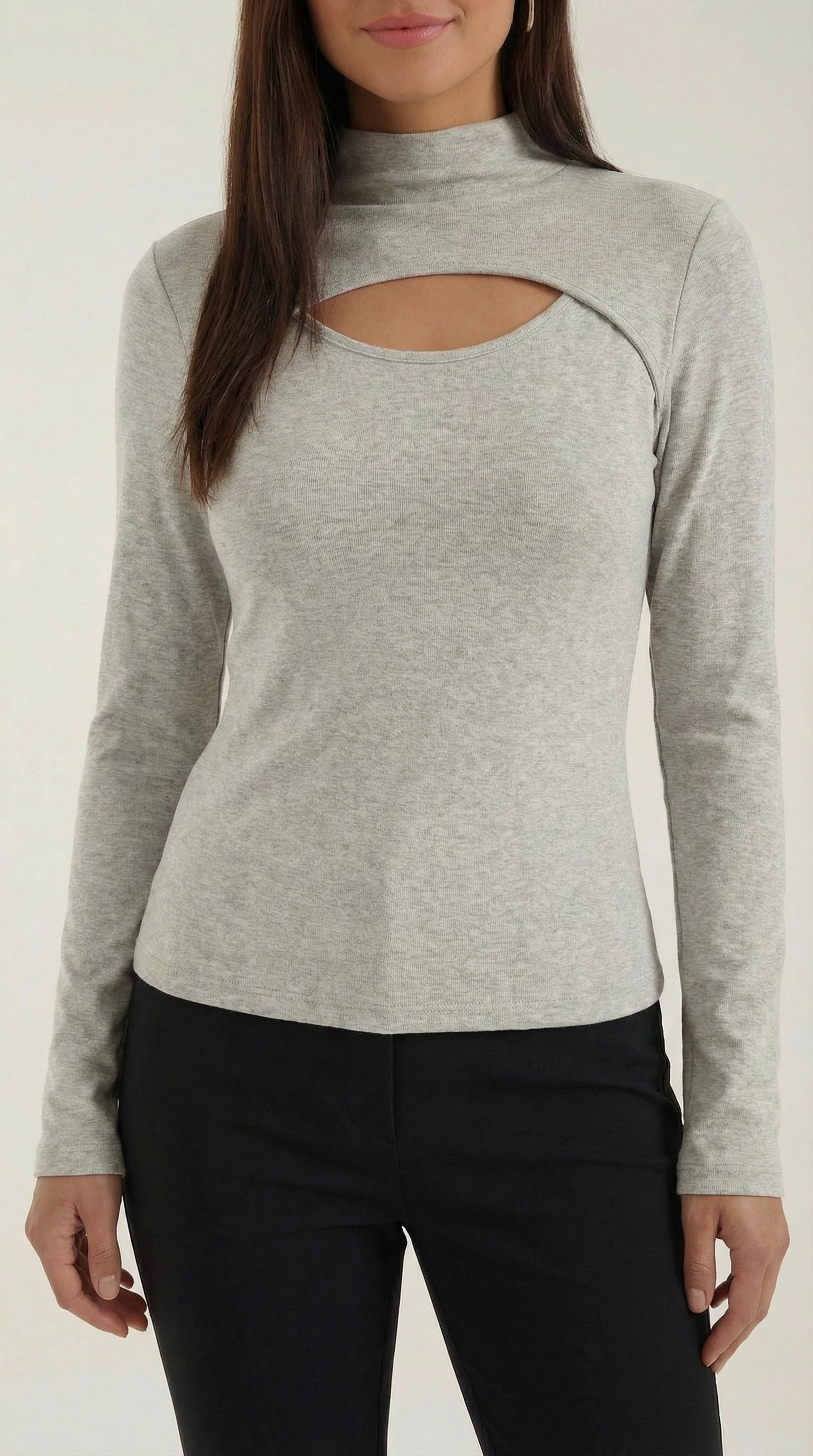 Top Barbara de Manga Larga con Cuello Alto