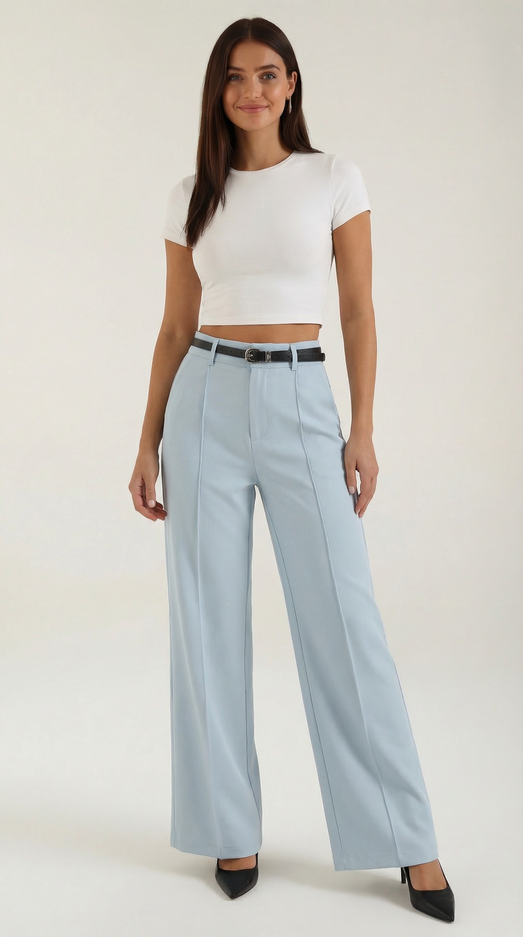Pantalón Bertha de Pierna Ancha y Tiro Alto