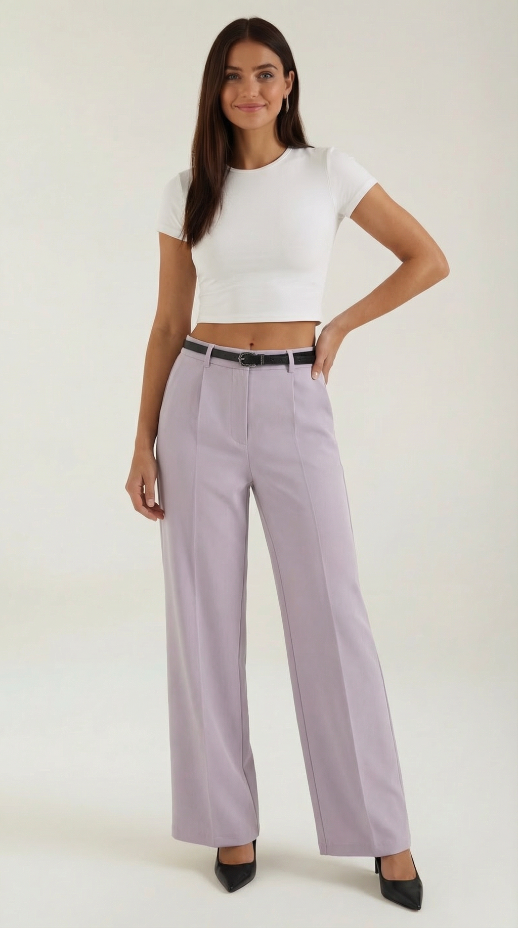 Pantalón Bertha de Pierna Ancha y Tiro Alto