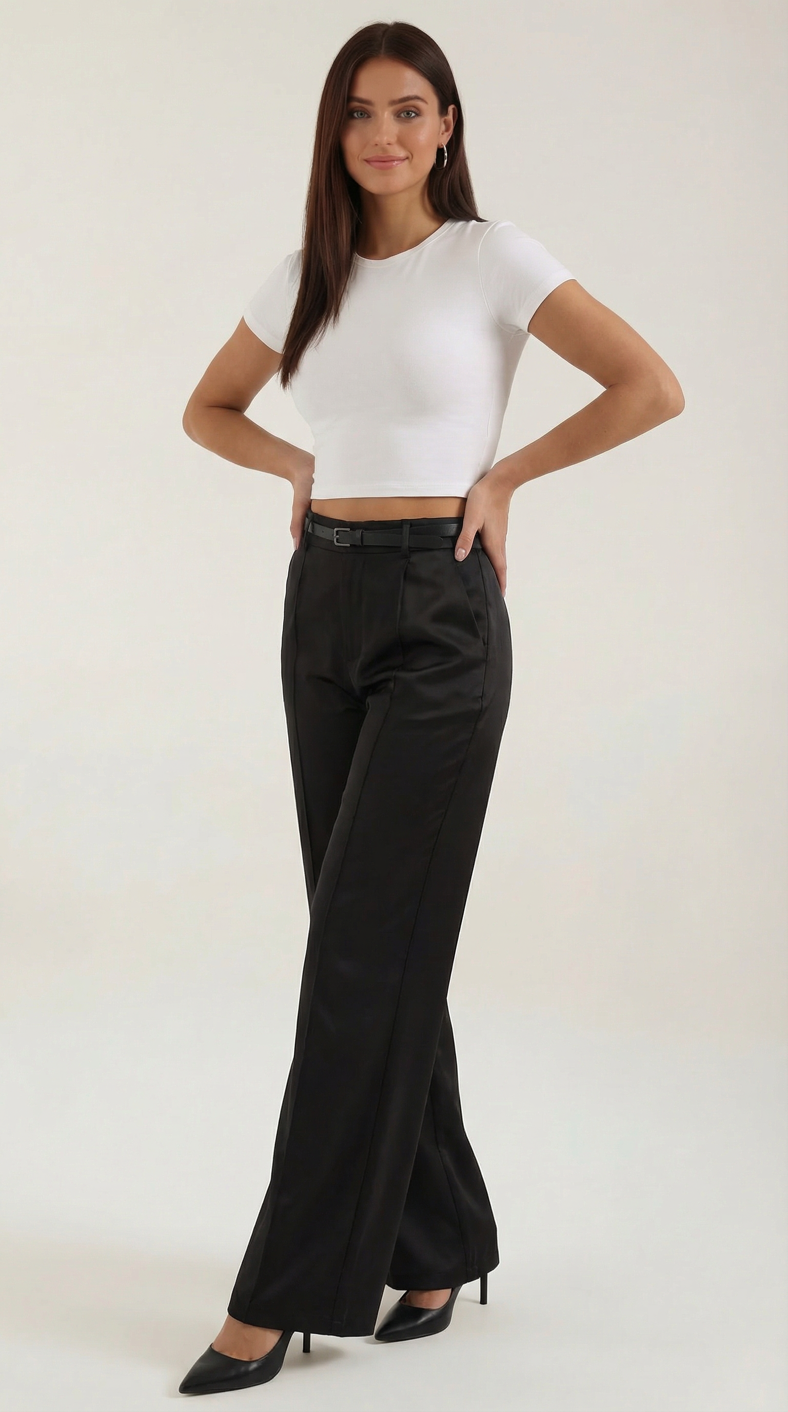 Pantalón Bertha de Pierna Ancha y Tiro Alto