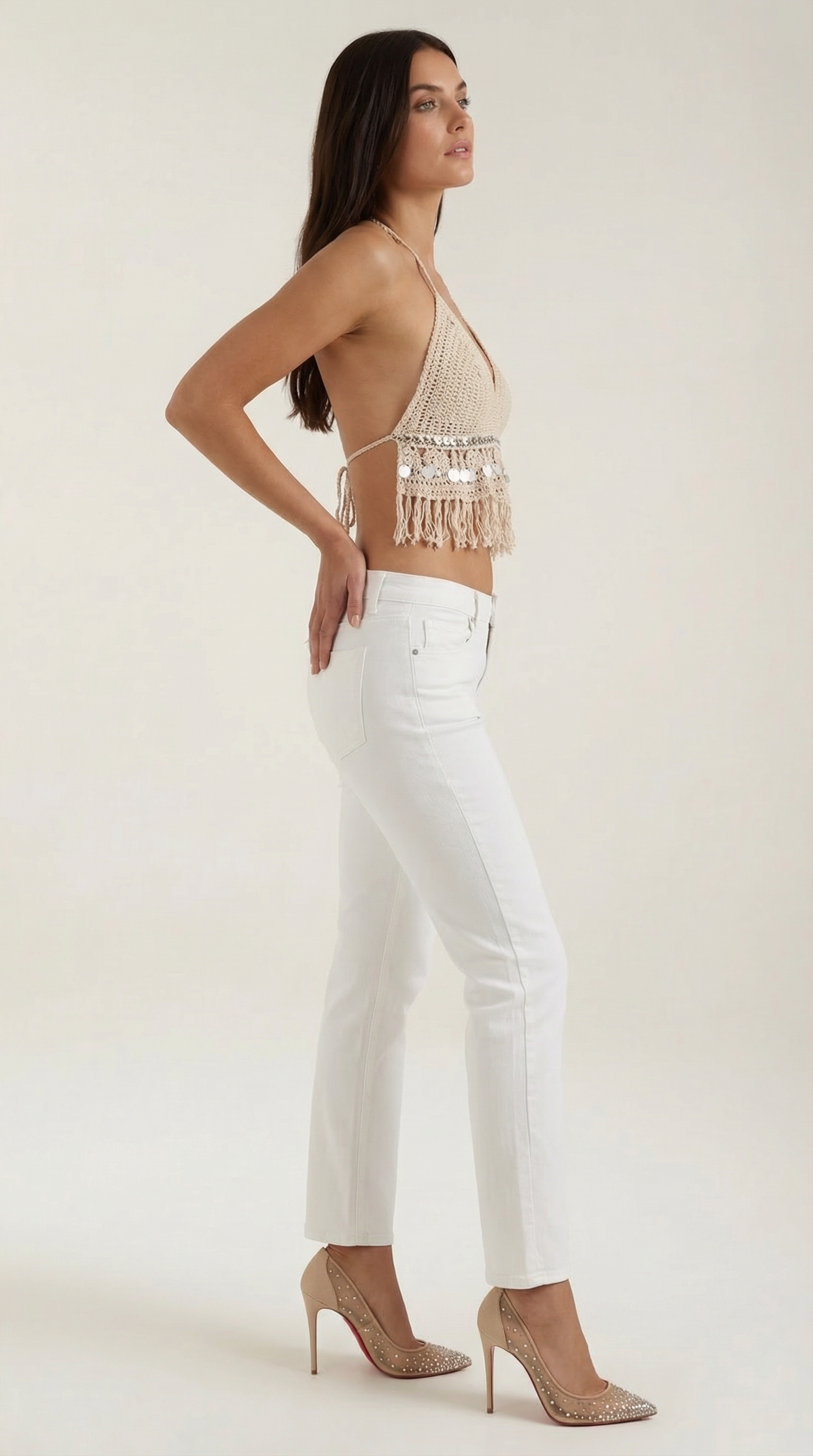 Top Brandy de Crochet con Escote en V Pronunciado