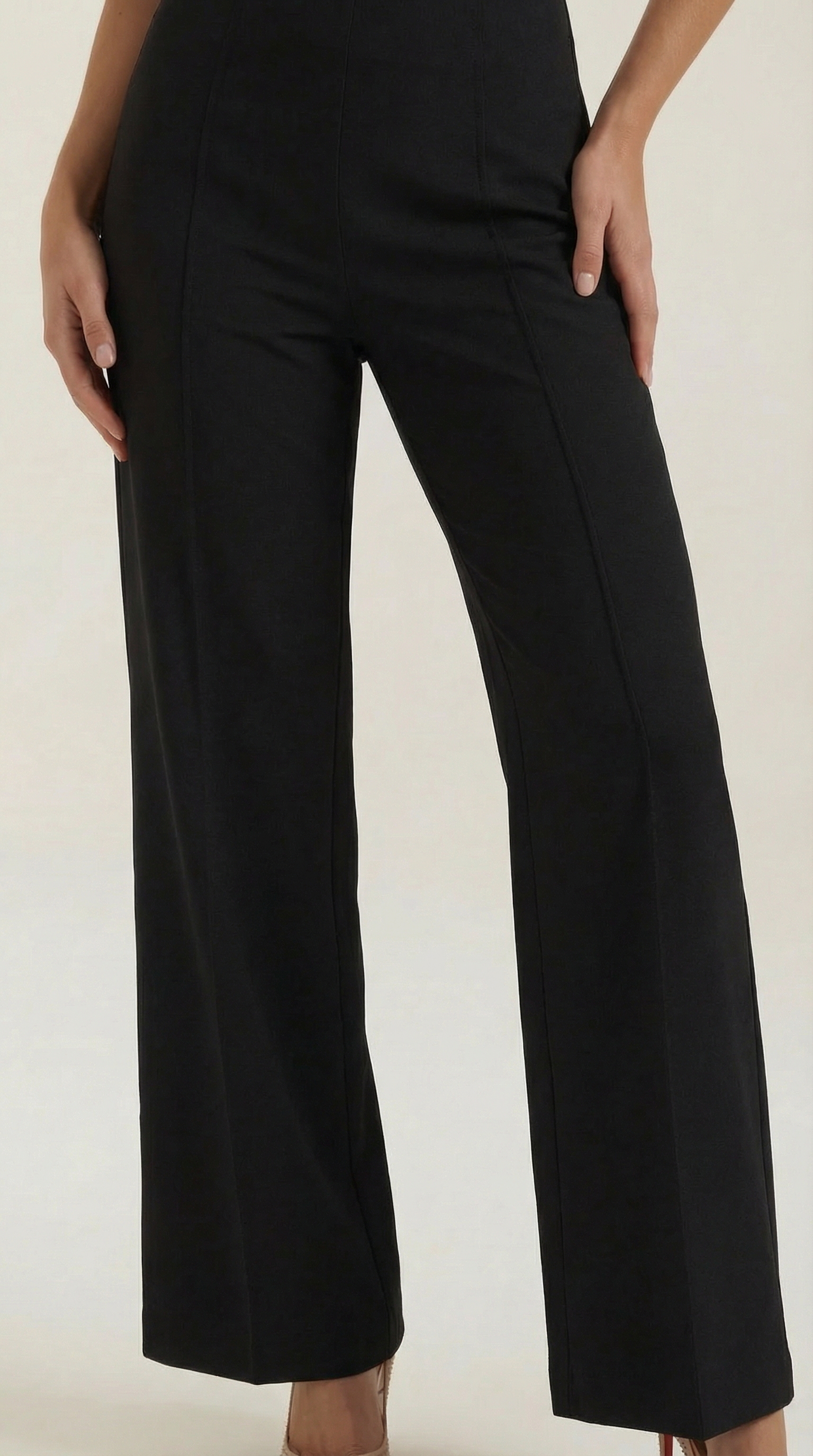 Pantalón Brooke de Pierna Ancha y Tiro Muy Alto