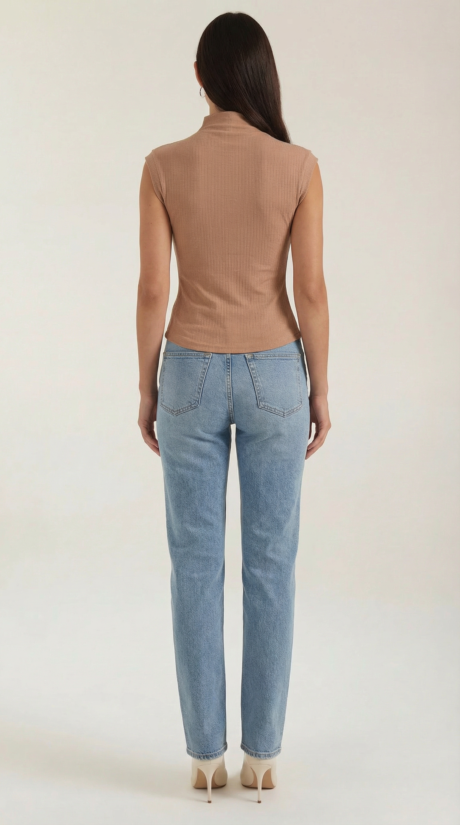 Top Cassandra de Punto Canalé con Cuello Alto
