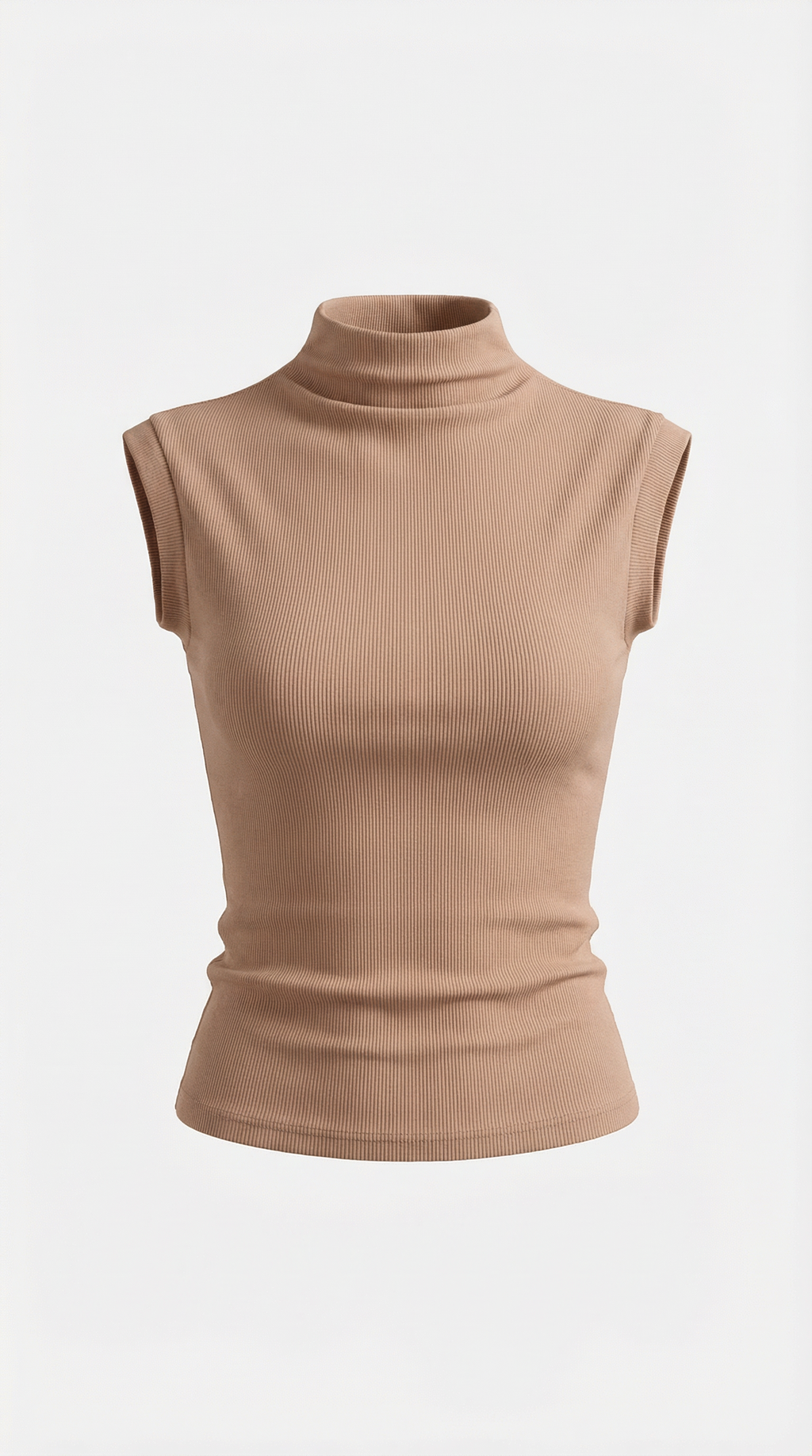 Top Cassandra de Punto Canalé con Cuello Alto