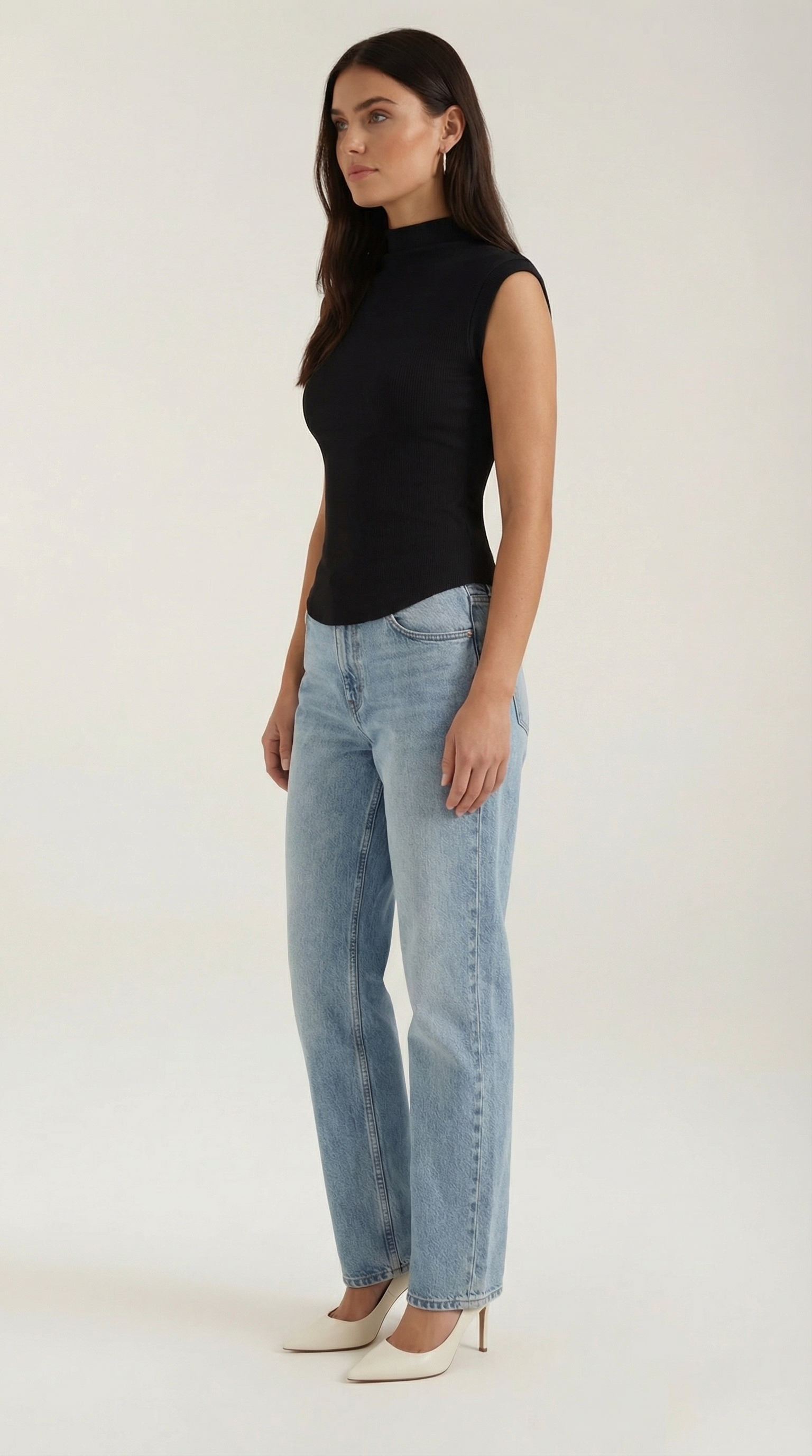 Top Cassandra de Punto Canalé con Cuello Alto