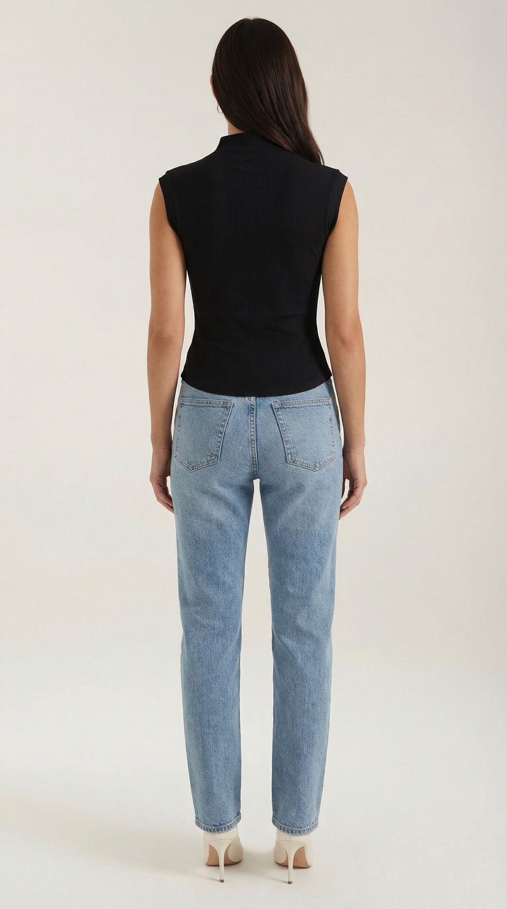 Top Cassandra de Punto Canalé con Cuello Alto