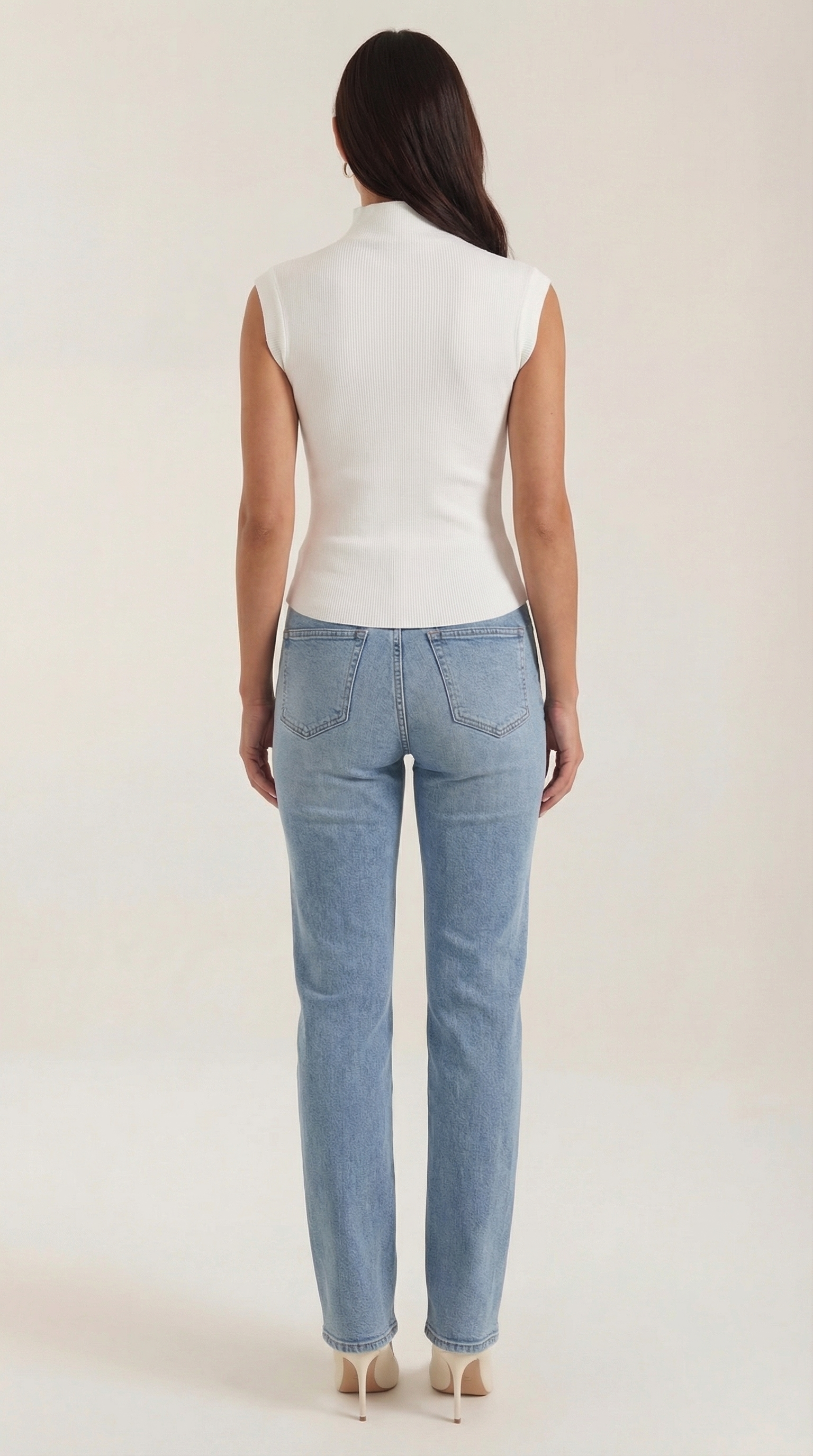 Top Cassandra de Punto Canalé con Cuello Alto