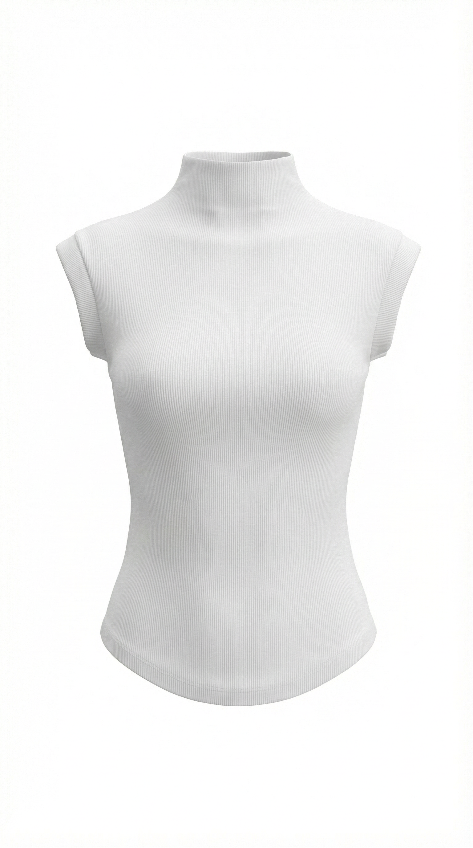 Top Cassandra de Punto Canalé con Cuello Alto