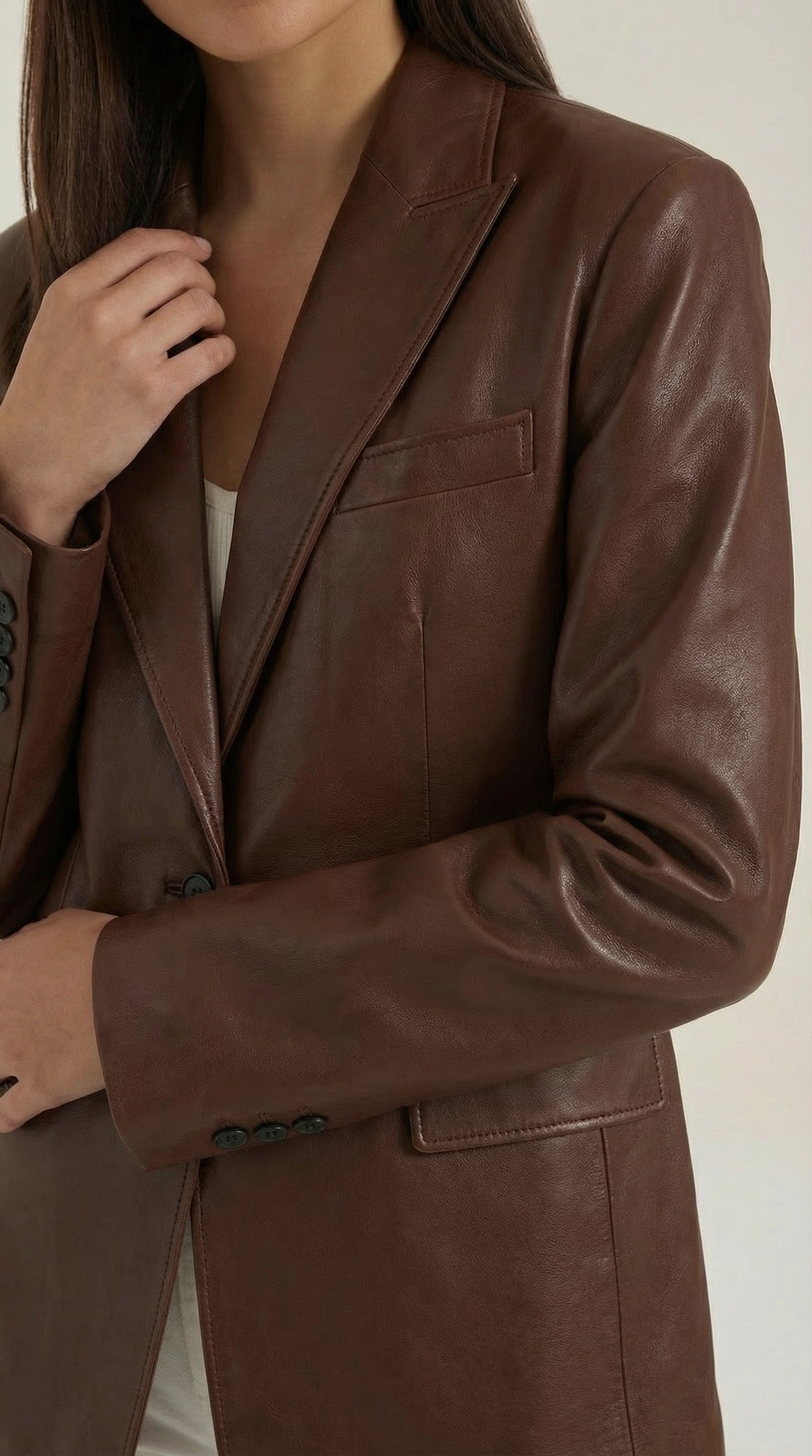 Blazer Oversize Catherine de Efecto Piel