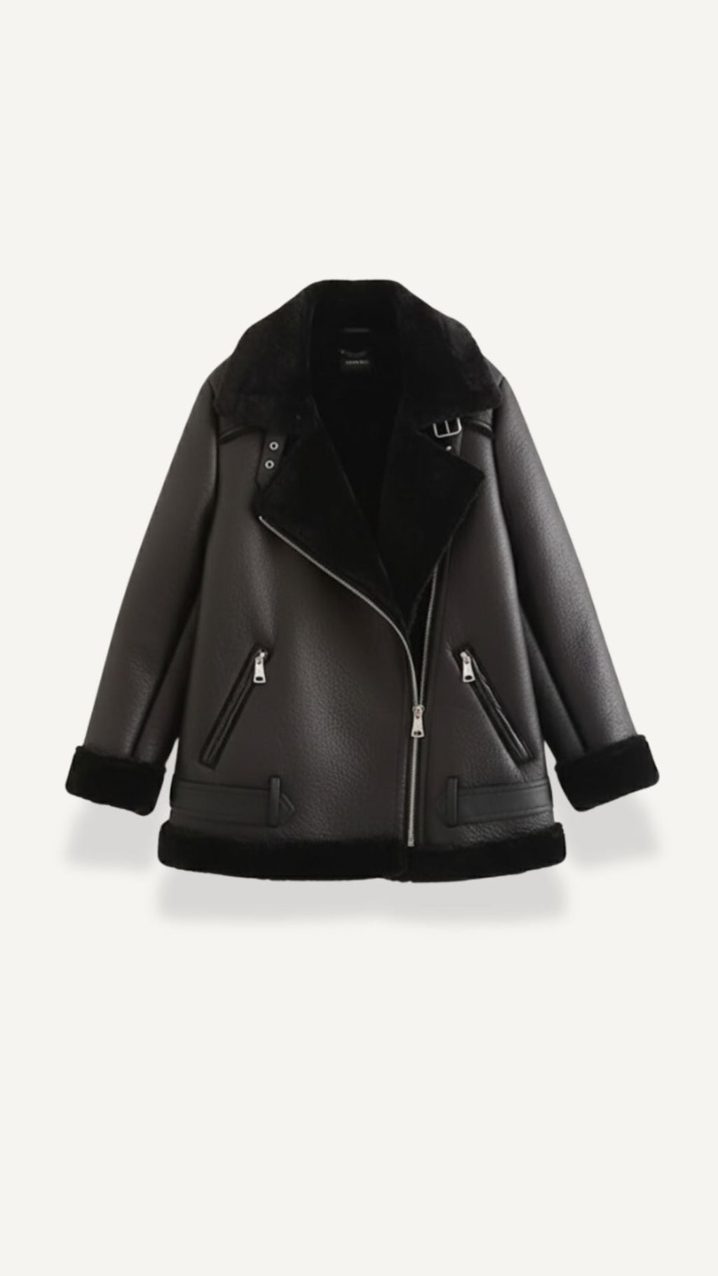 Chaqueta Biker Christine con Cuello de Borreguito