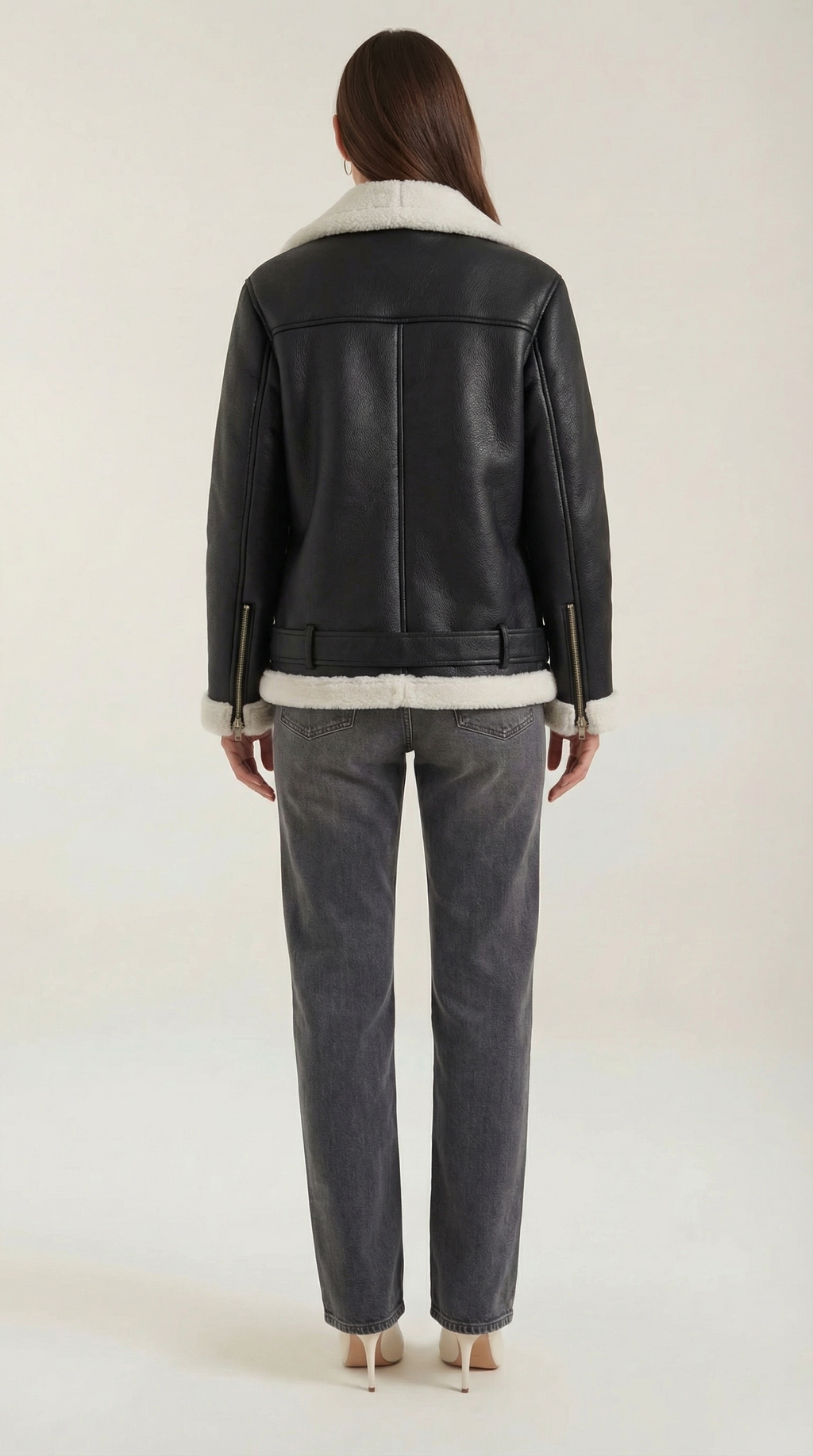 Chaqueta Biker Christine con Cuello de Borreguito