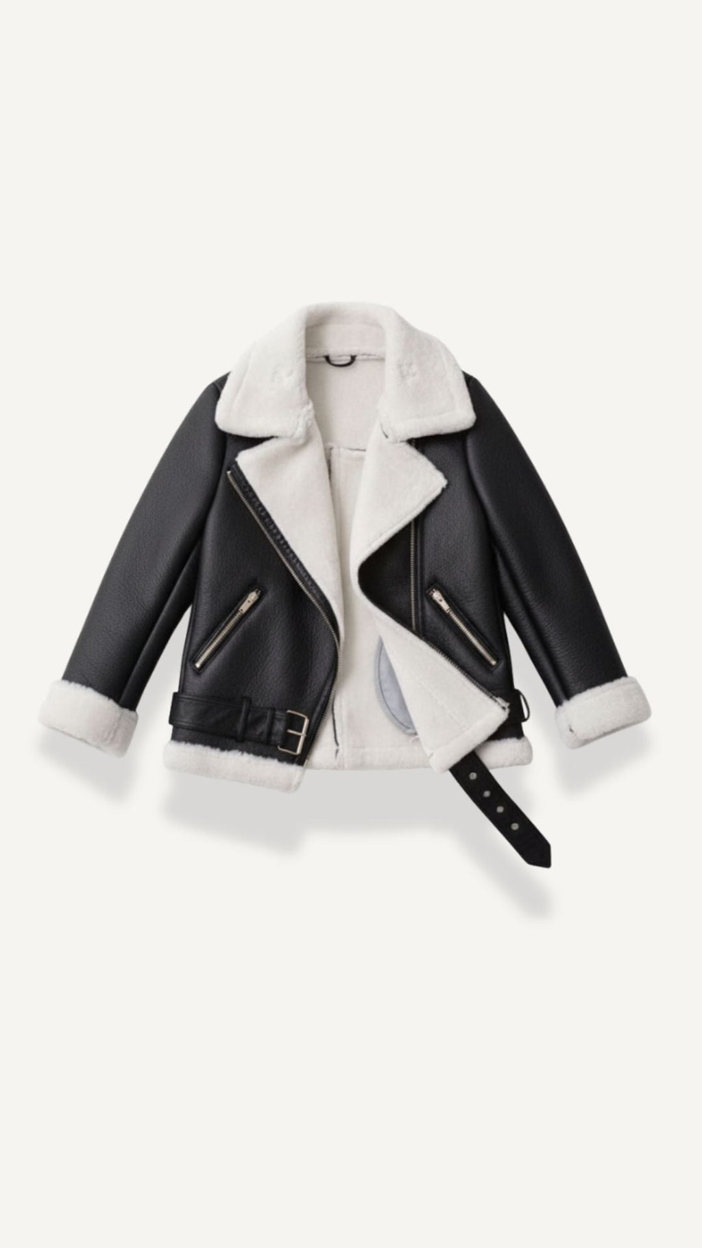 Chaqueta Biker Christine con Cuello de Borreguito