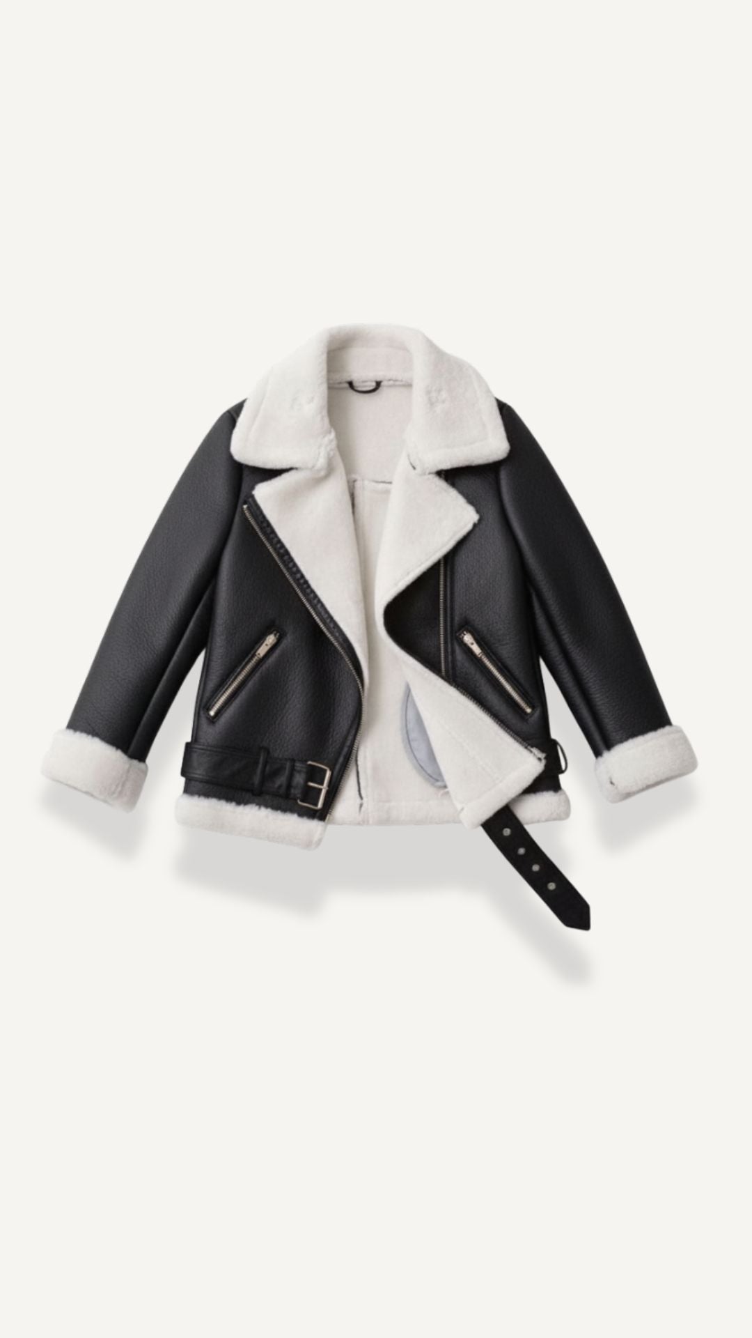 Chaqueta Biker Christine con Cuello de Borreguito