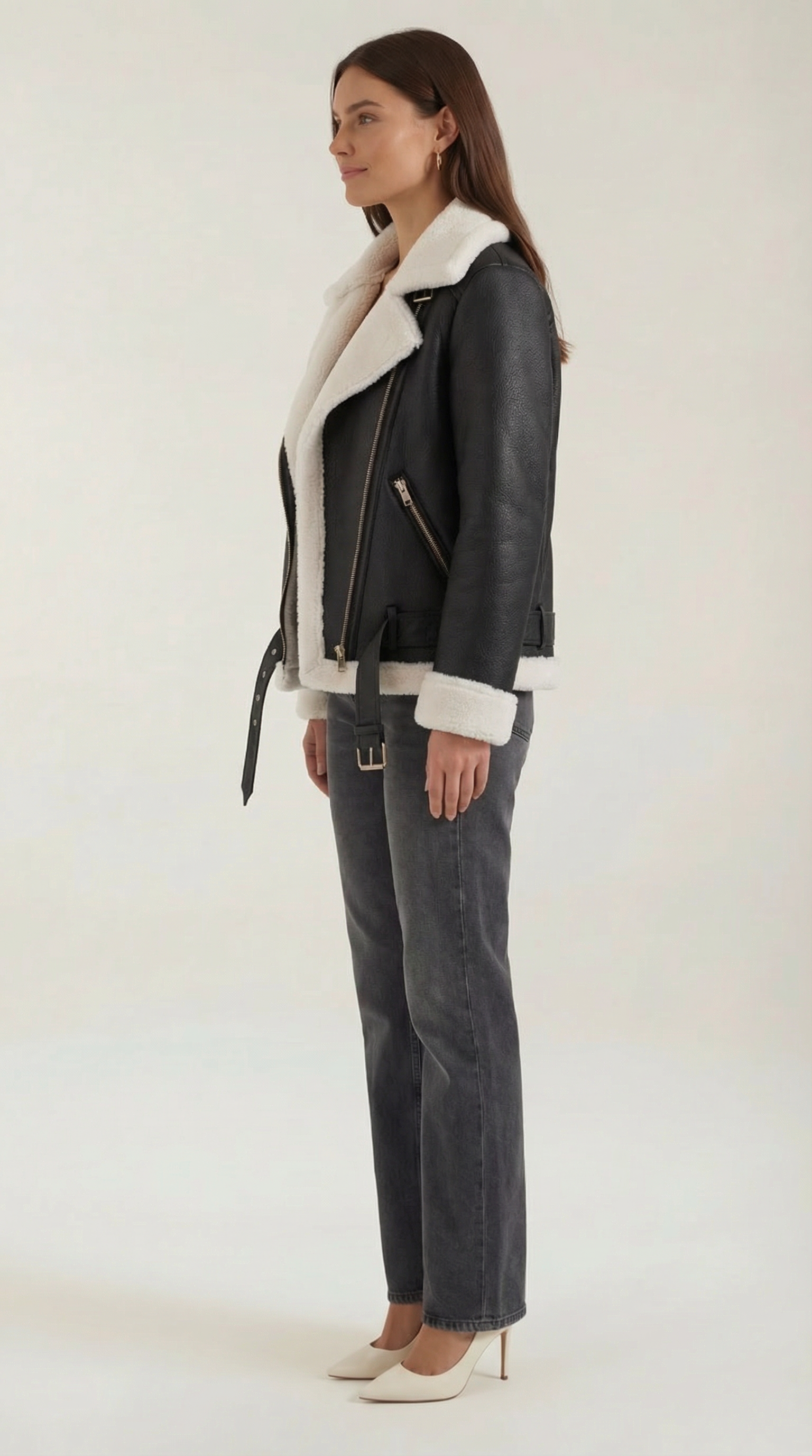 Chaqueta Biker Christine con Cuello de Borreguito