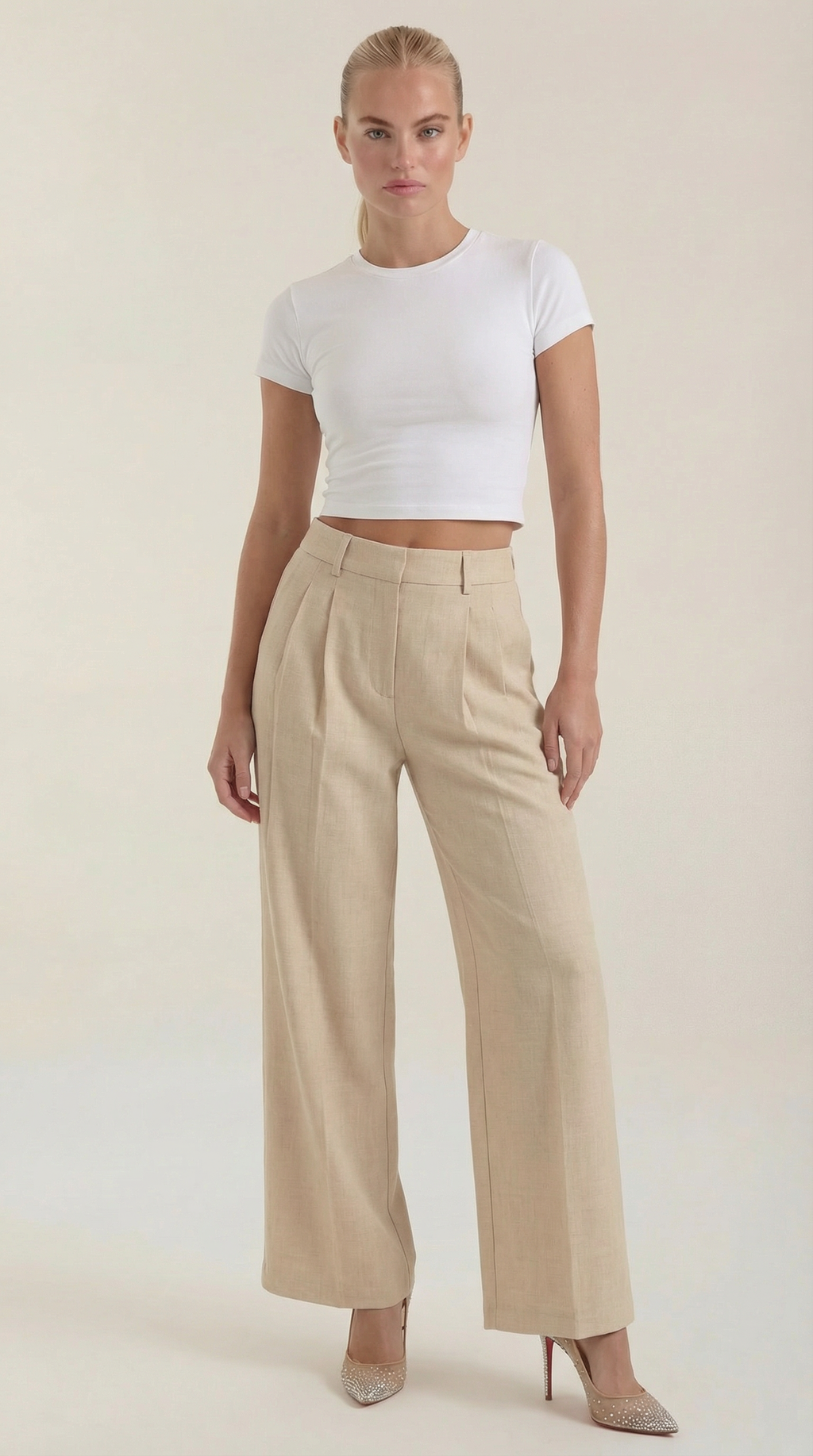 Pantalón Ancho Courtney de Mezcla de Lino