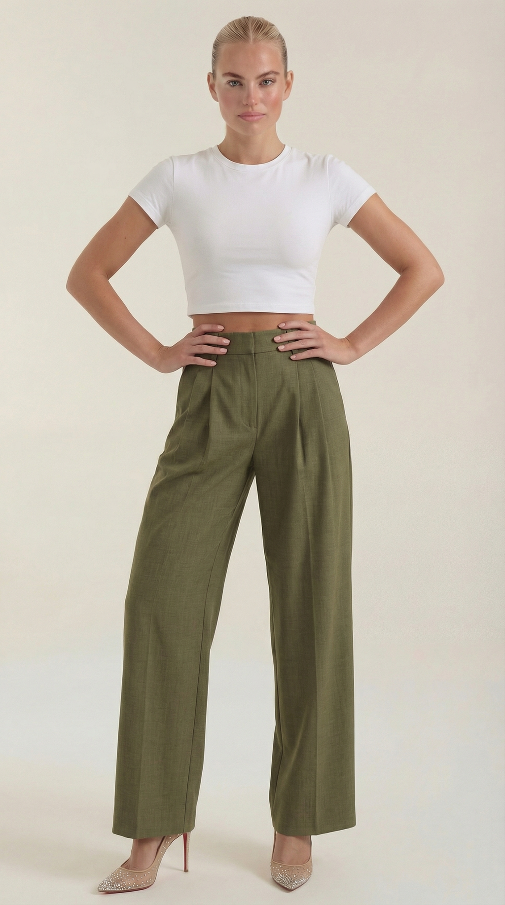 Pantalón Ancho Courtney de Mezcla de Lino