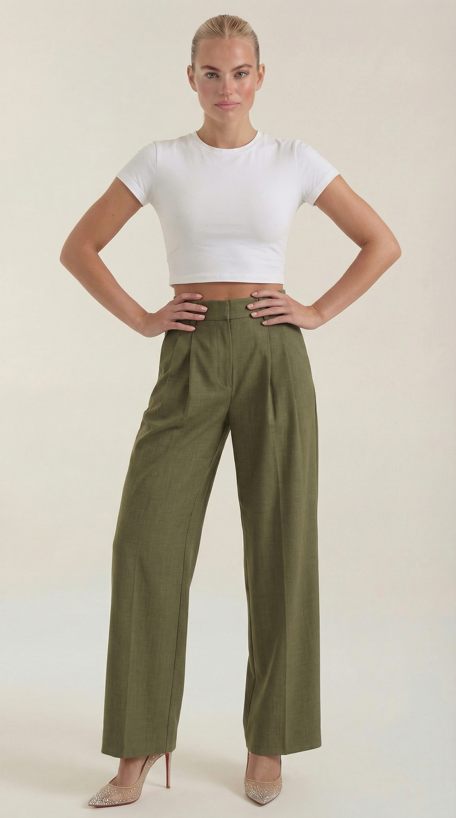 Pantalón Ancho Courtney de Mezcla de Lino