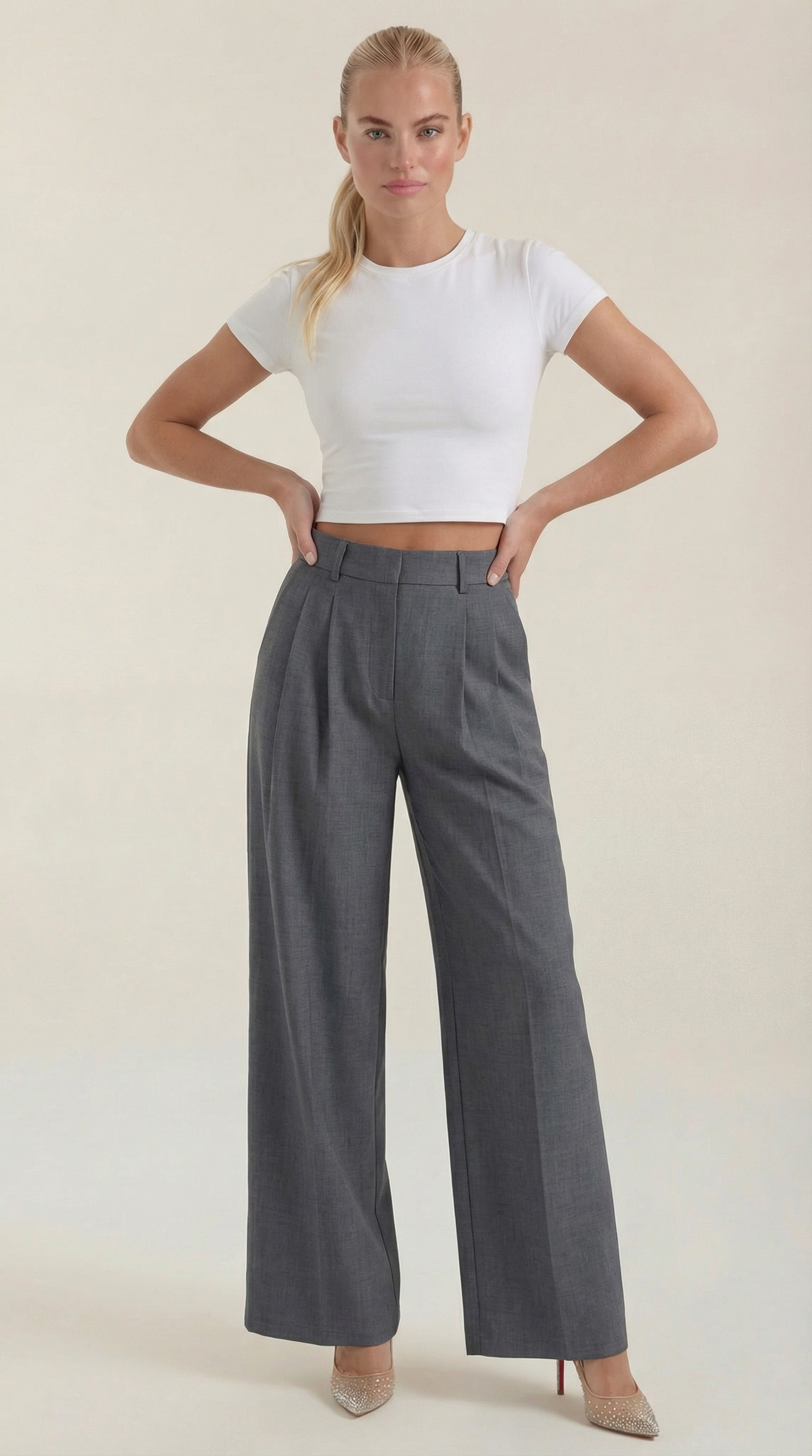 Pantalón Ancho Courtney de Mezcla de Lino