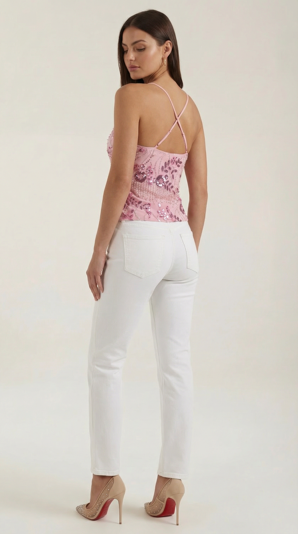 Top Dottie de Lentejuelas con Escote en V