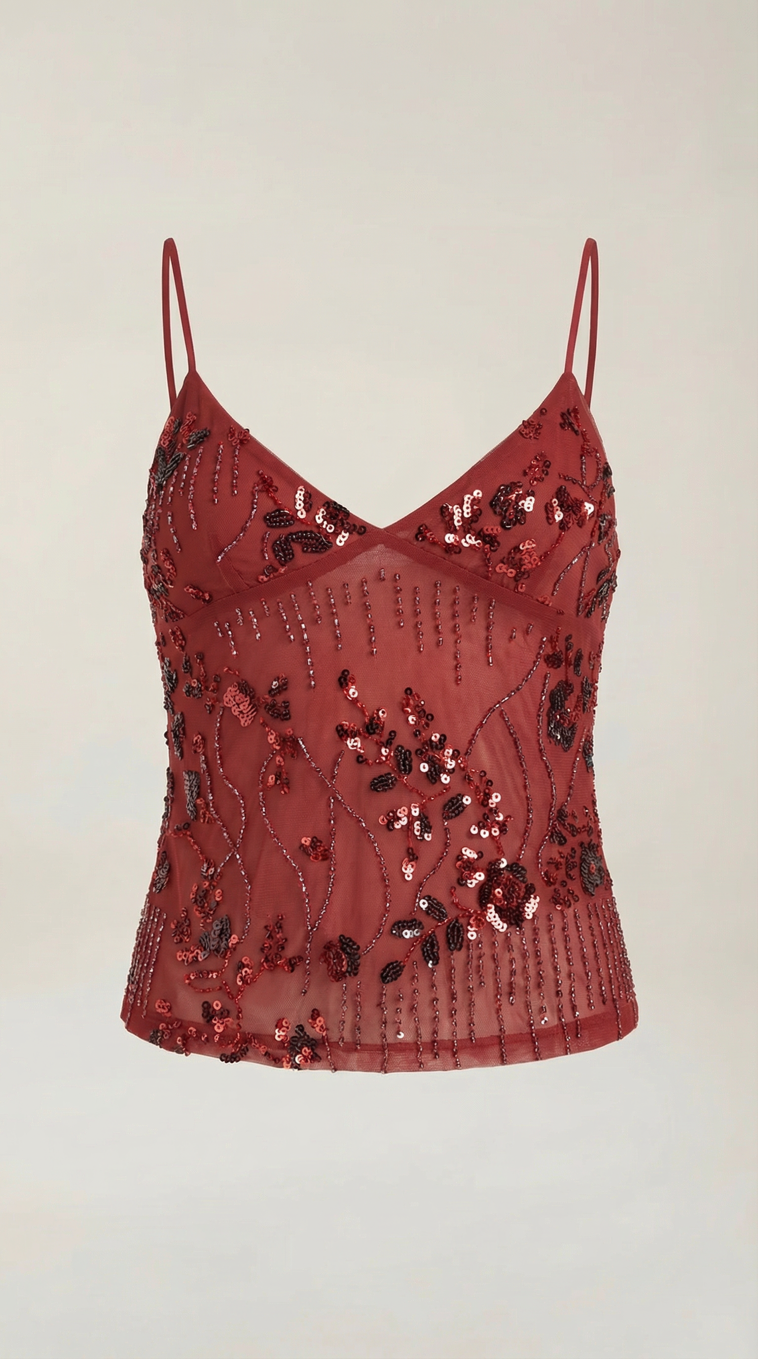 Top Dottie de Lentejuelas con Escote en V