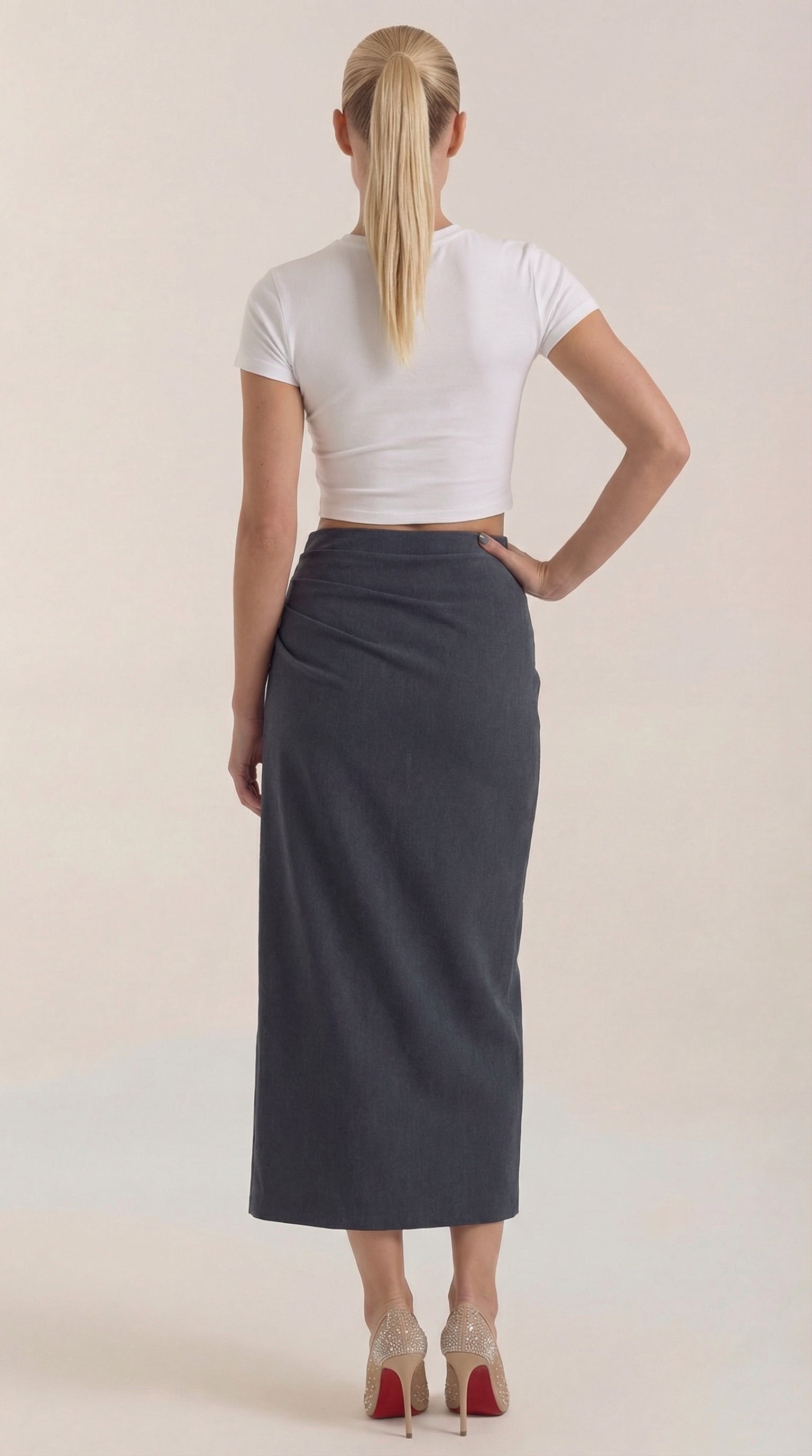 Falda Maxi Elsie de Algodón y Tiro Alto