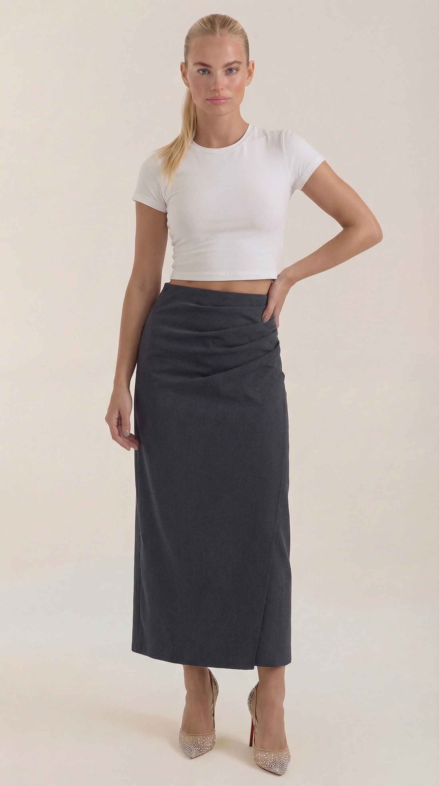 Falda Maxi Elsie de Algodón y Tiro Alto