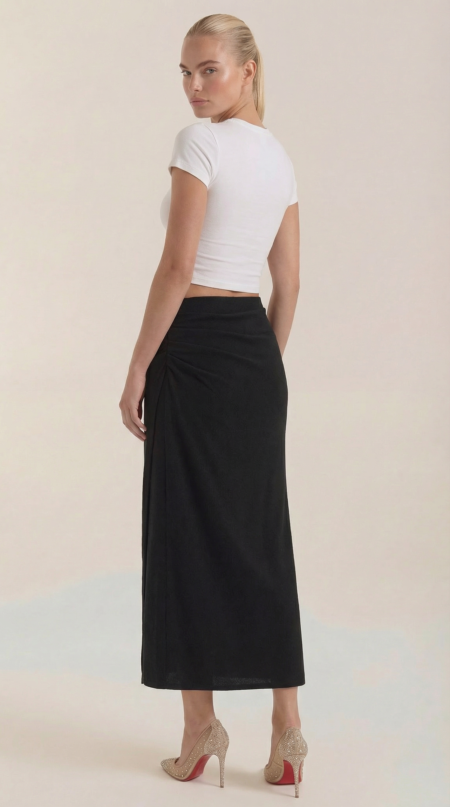 Falda Maxi Elsie de Algodón y Tiro Alto