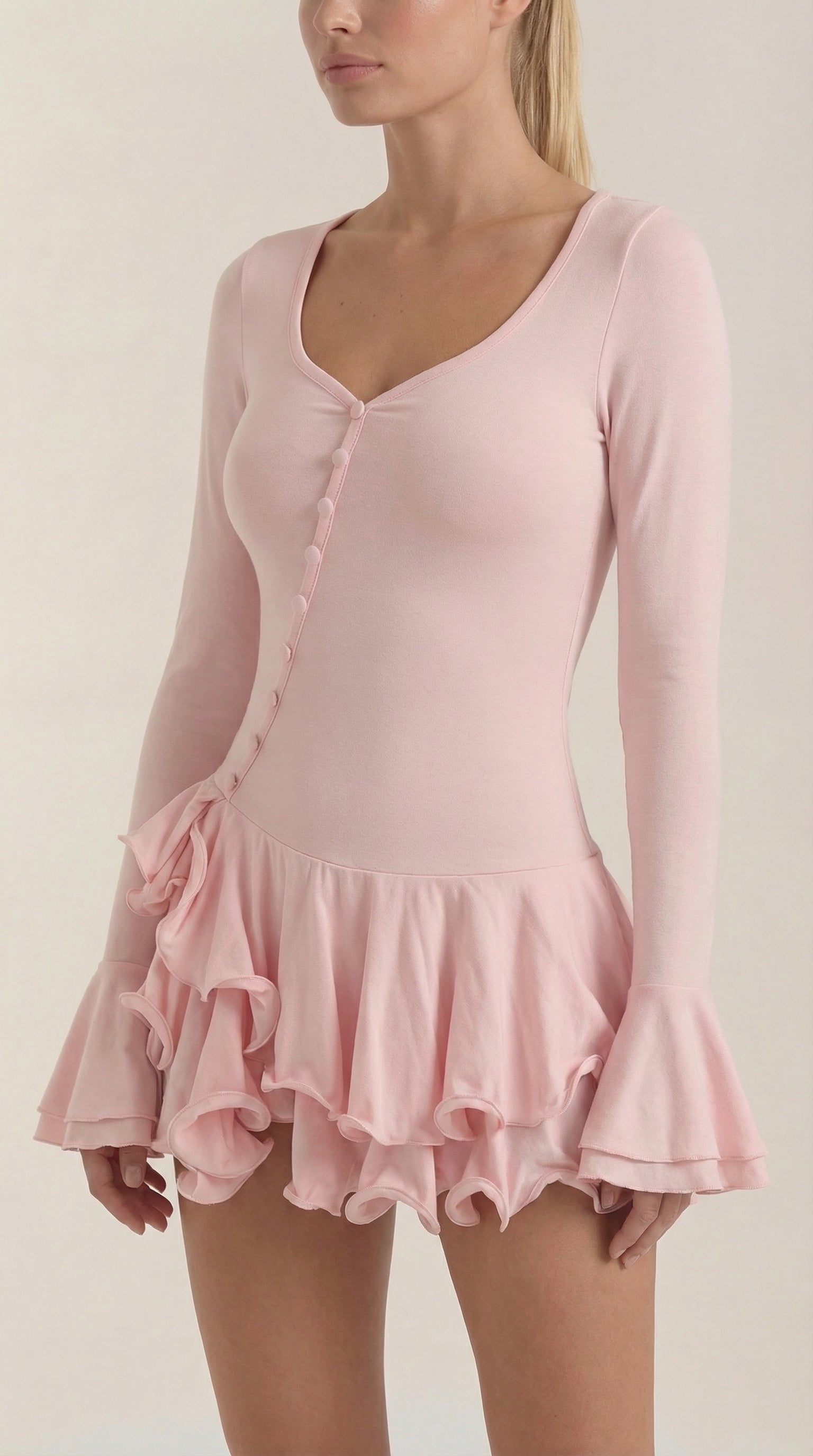 Vestido Mini Estelle con Escote en V Pronunciado