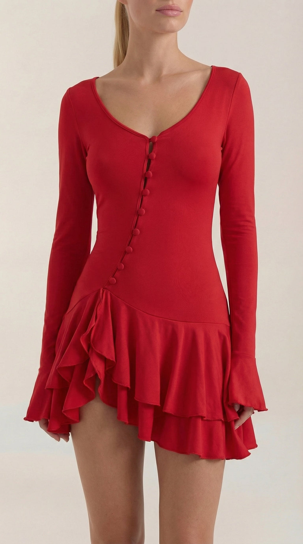 Vestido Mini Estelle con Escote en V Pronunciado