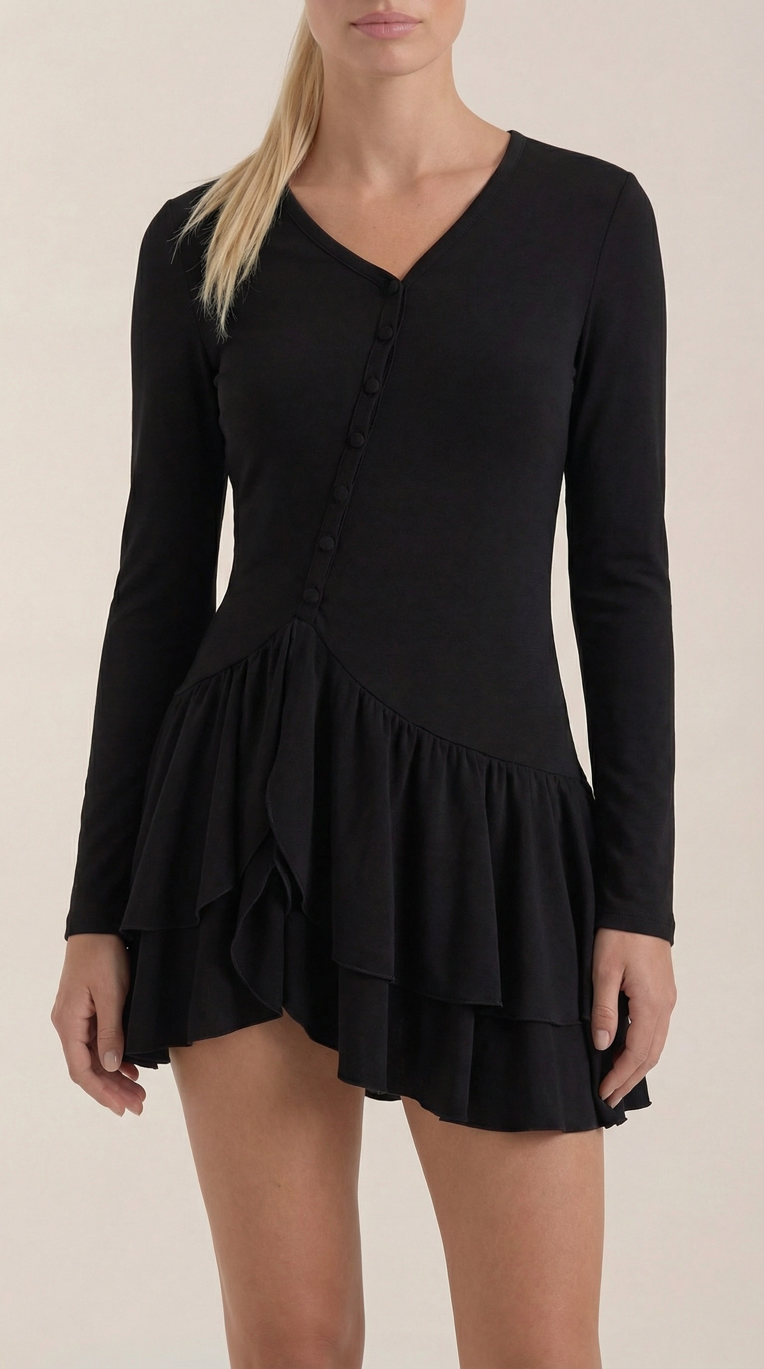 Vestido Mini Estelle con Escote en V Pronunciado