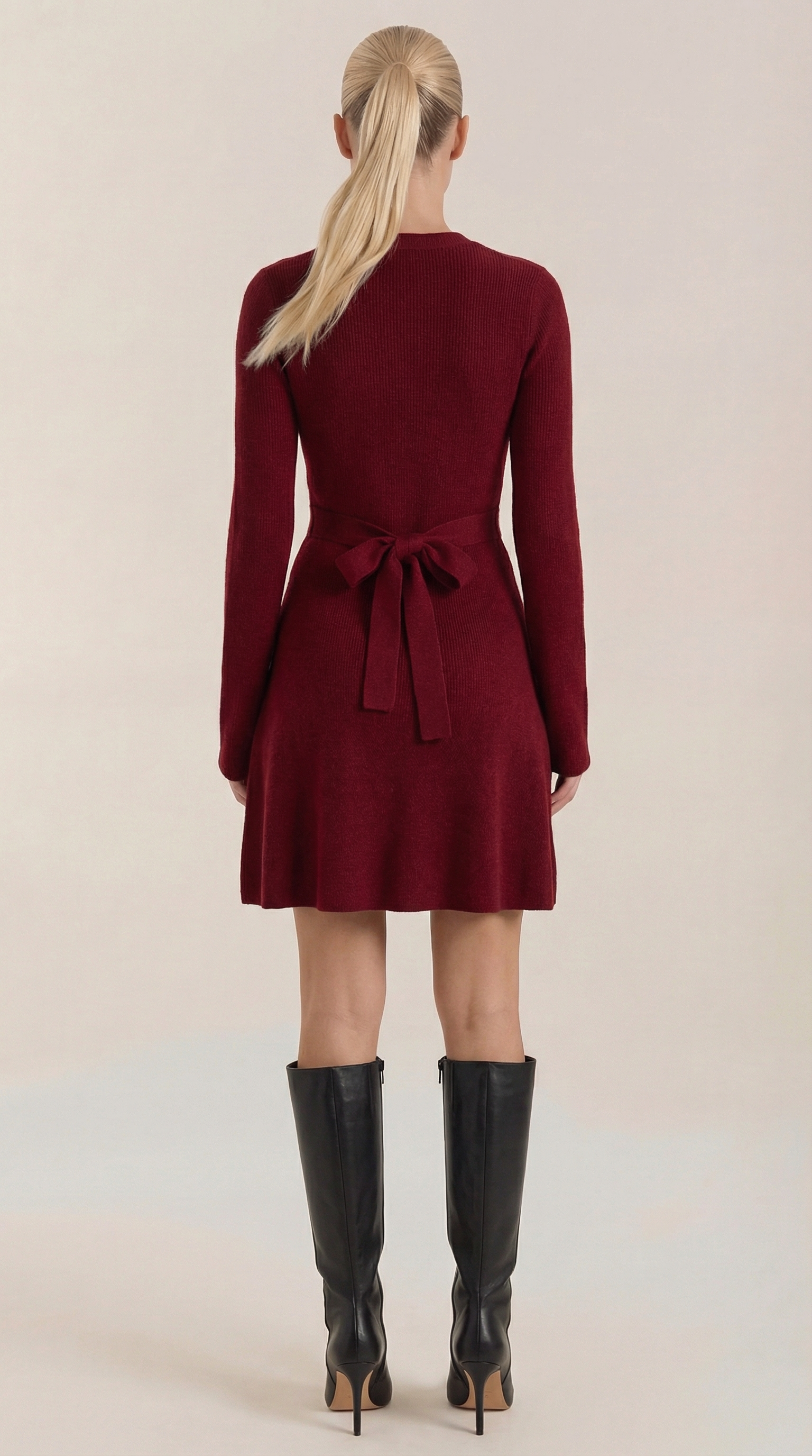 Vestido Mini Geneva de Punto con Cuello Alto