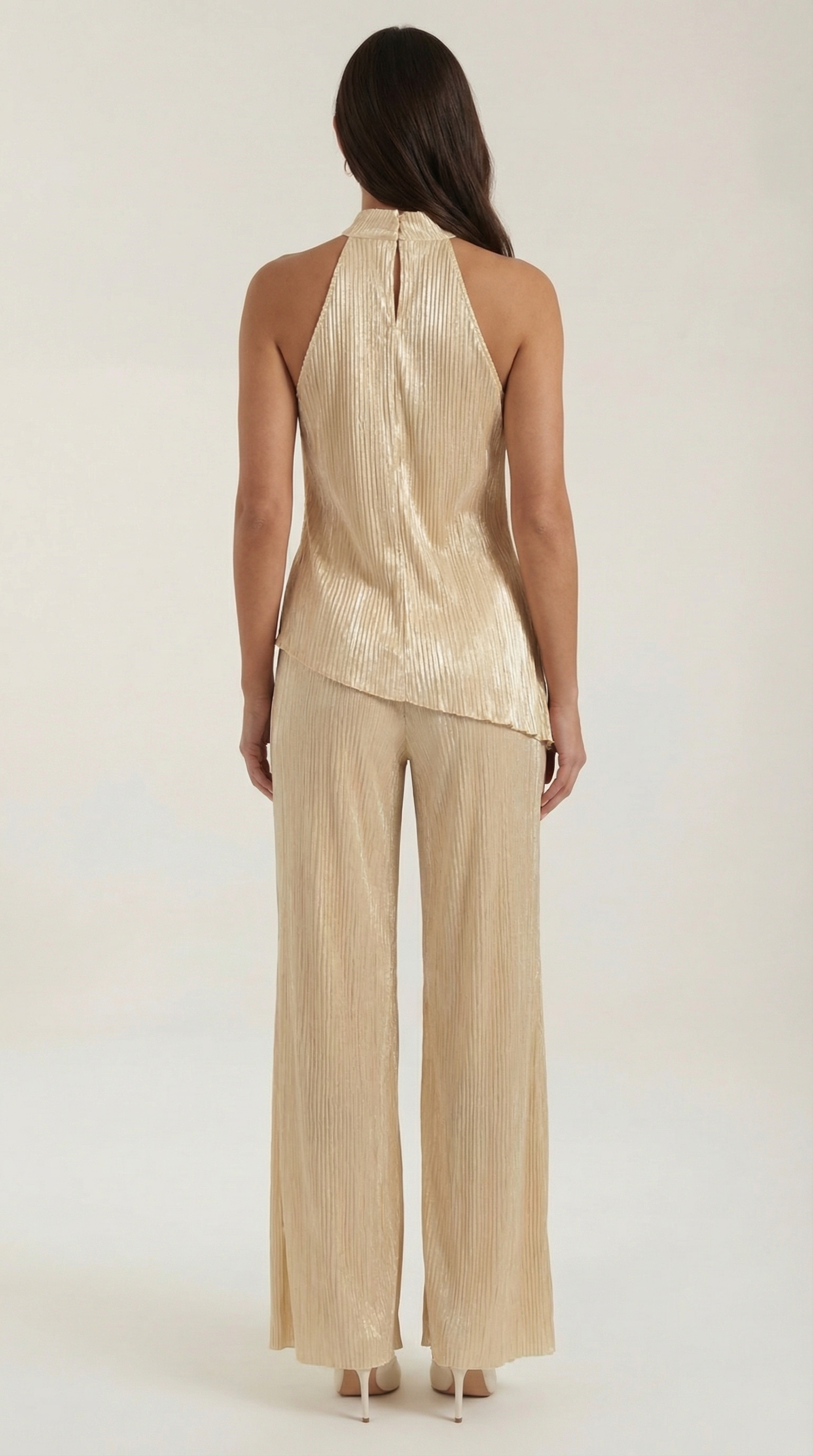 Conjunto Gina de Tejido Metálico Plisado