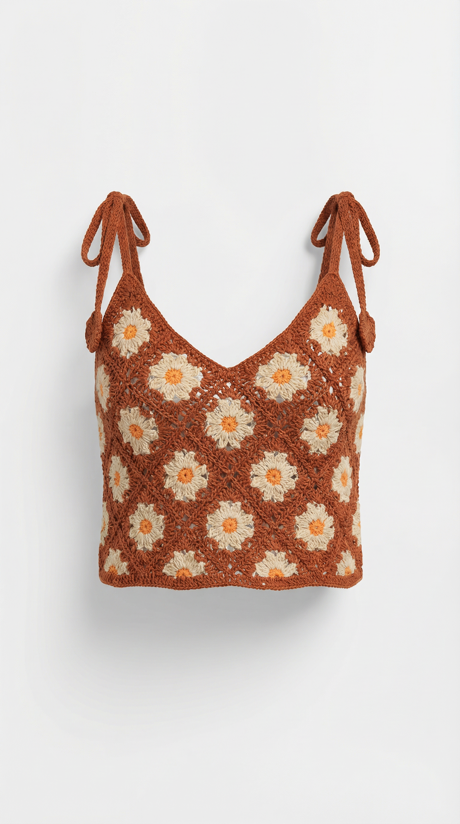 Top Gretchen de Crochet con Estampado Floral