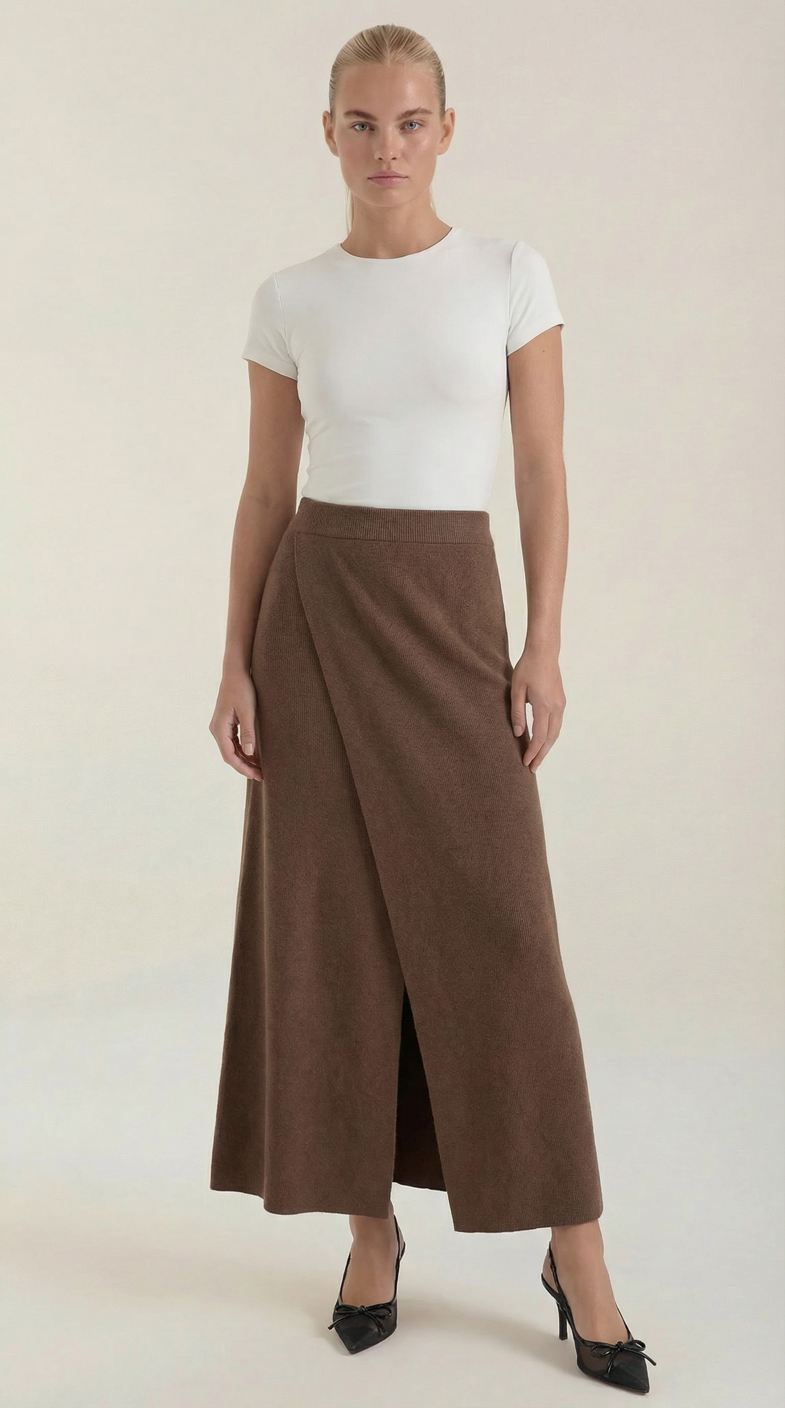Falda Maxi Gwendolyn de Punto Canalé Suave