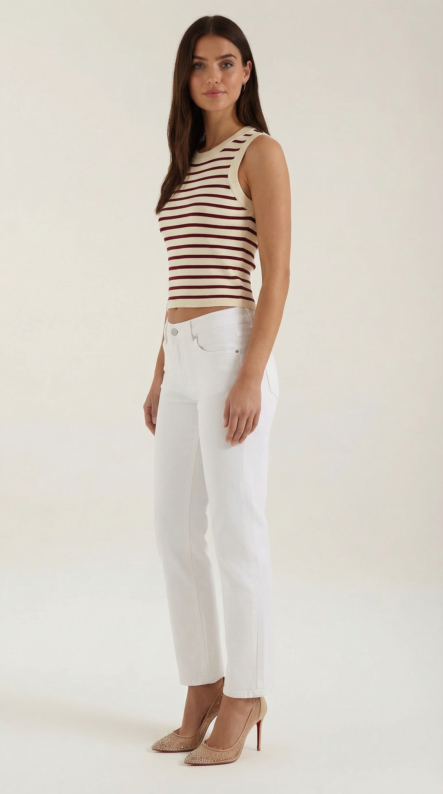 Crop Top Heloise de Punto a Rayas