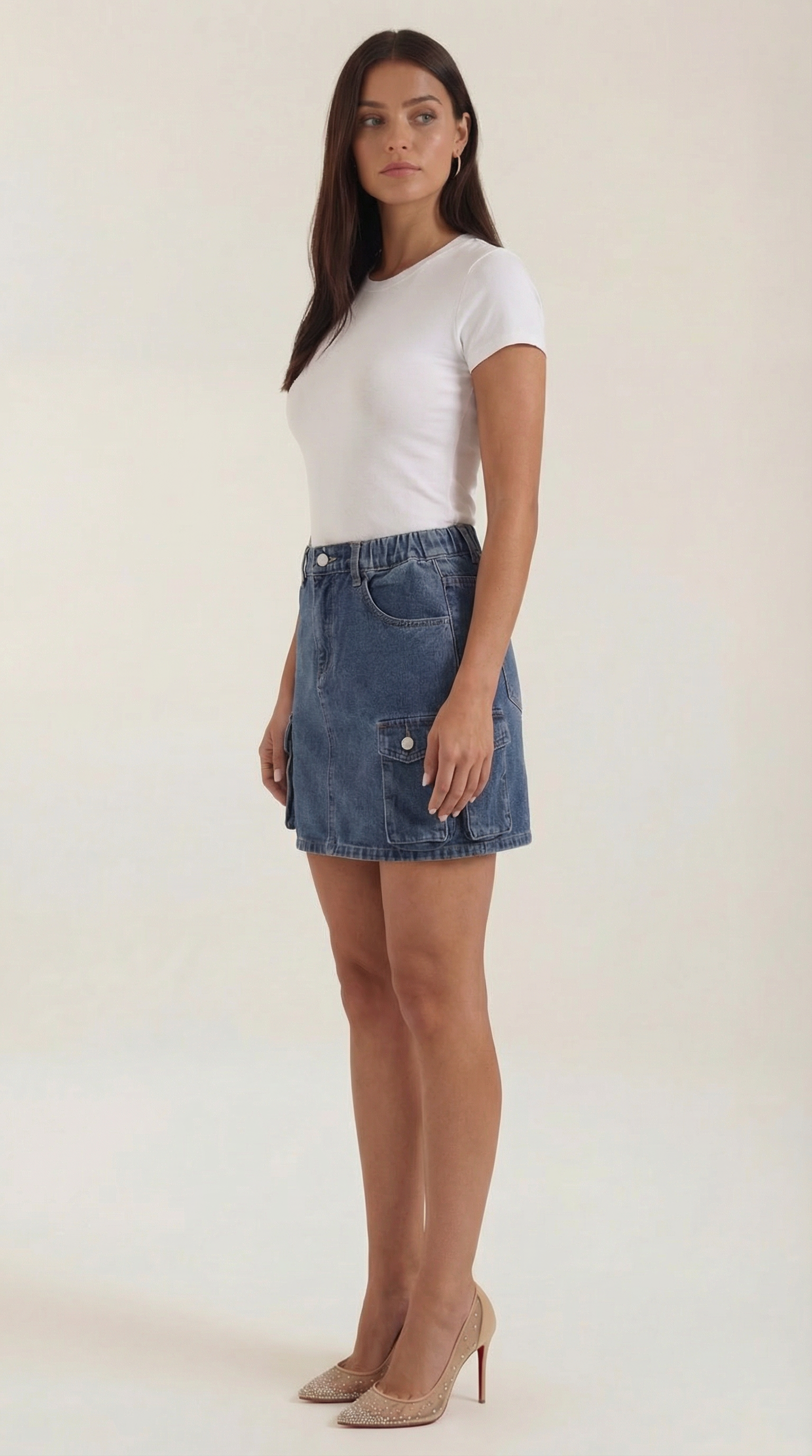 Minifalda Ivy de Algodón con Bolsillos Cargo