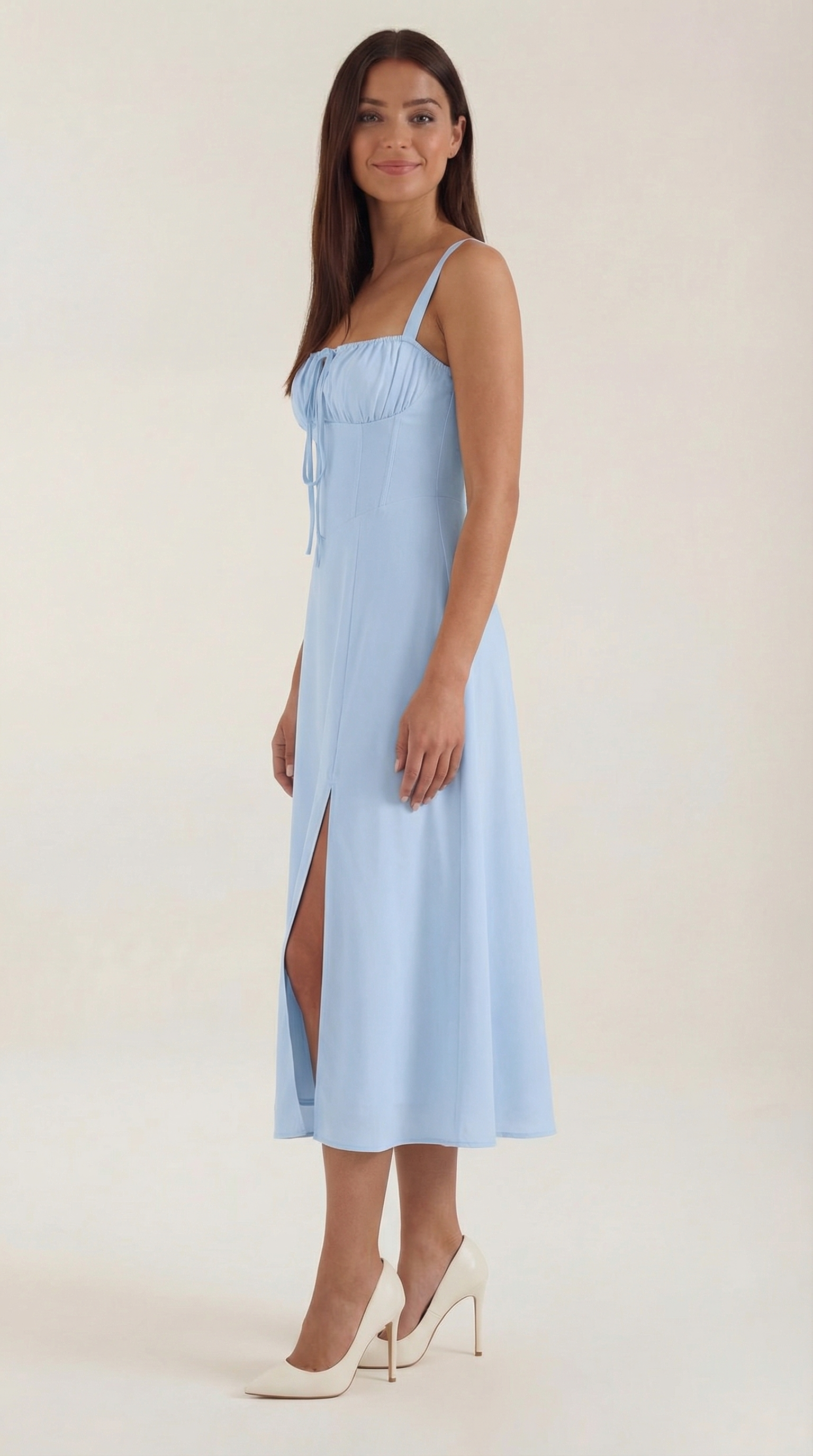 Vestido Midi Jade con Cordones