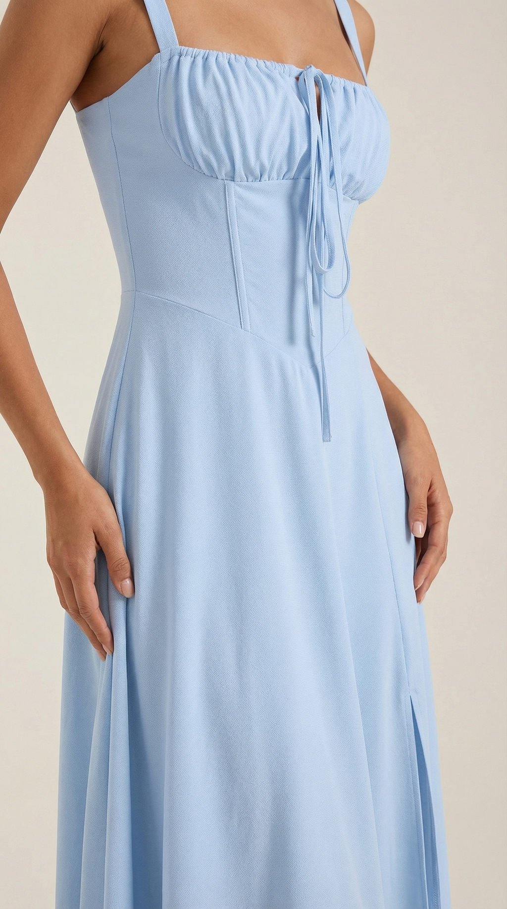 Vestido Midi Jade con Cordones
