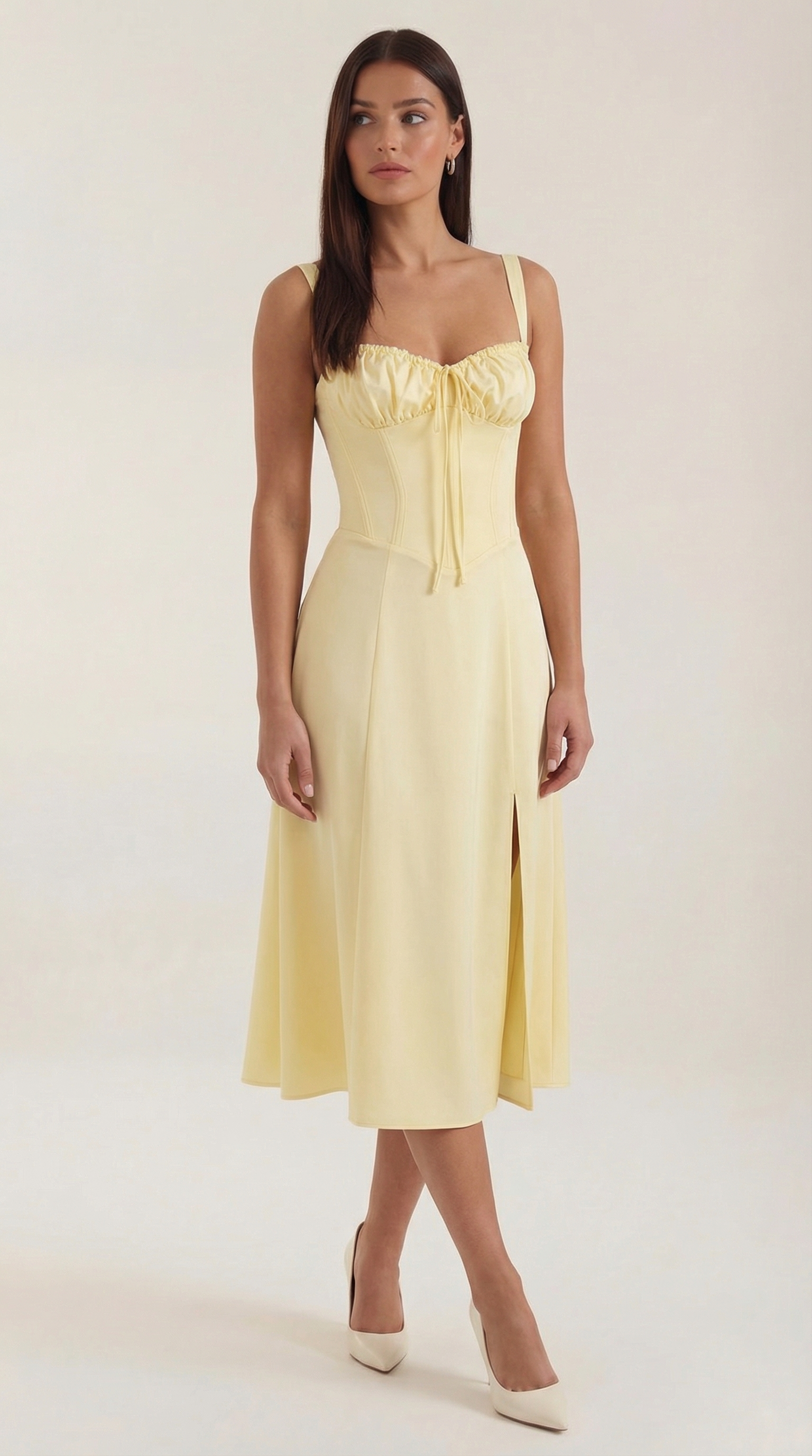 Vestido Midi Jade con Cordones