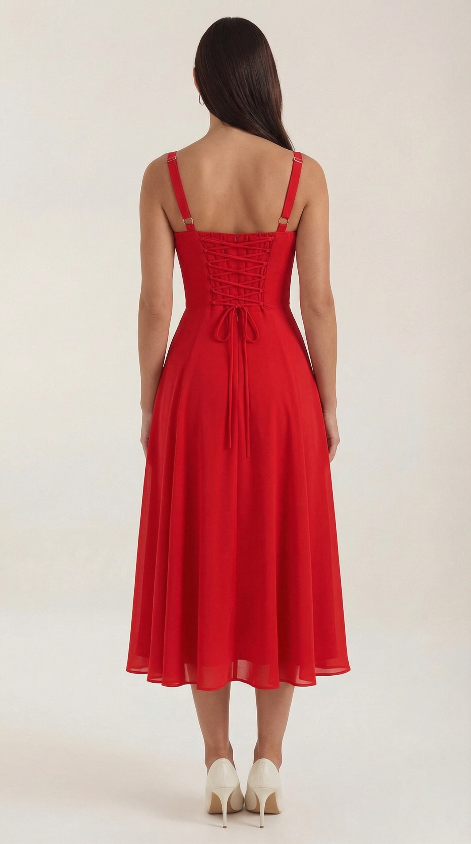 Vestido Midi Jade con Cordones
