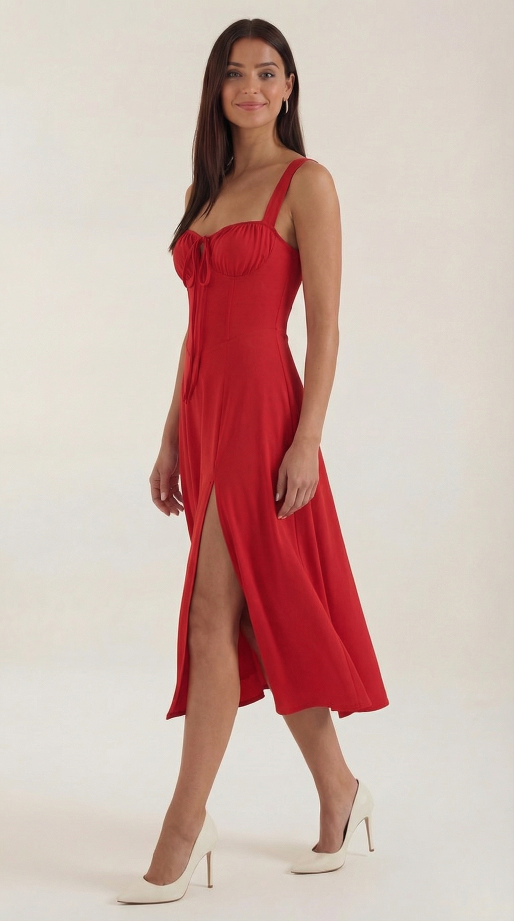 Vestido Midi Jade con Cordones