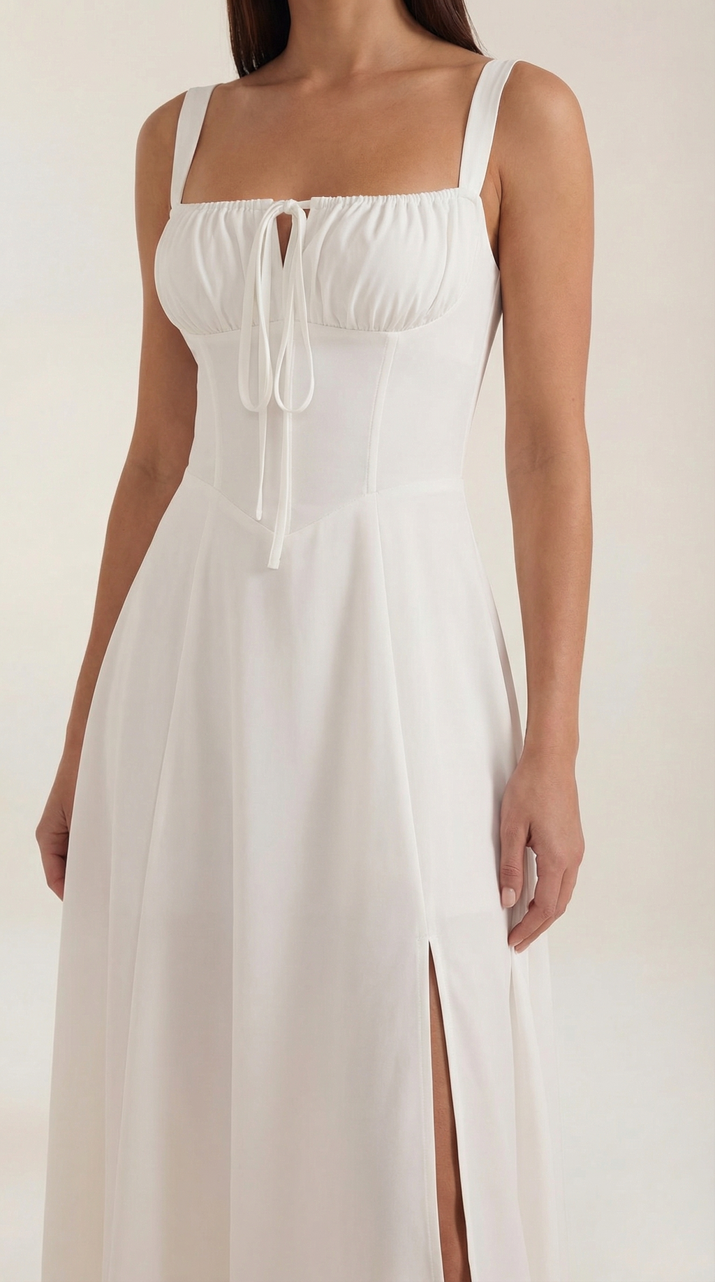 Vestido Midi Jade con Cordones
