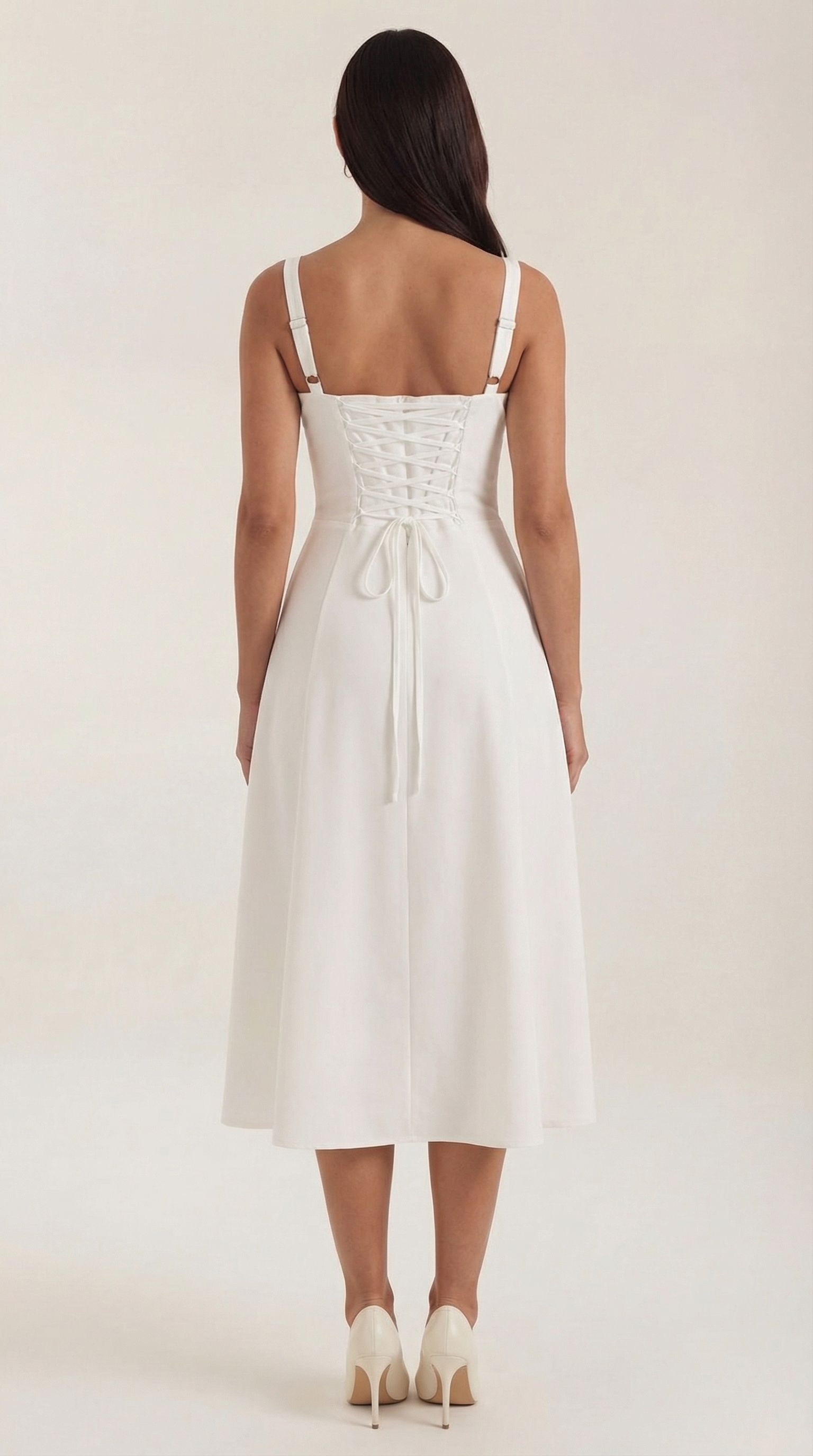 Vestido Midi Jade con Cordones