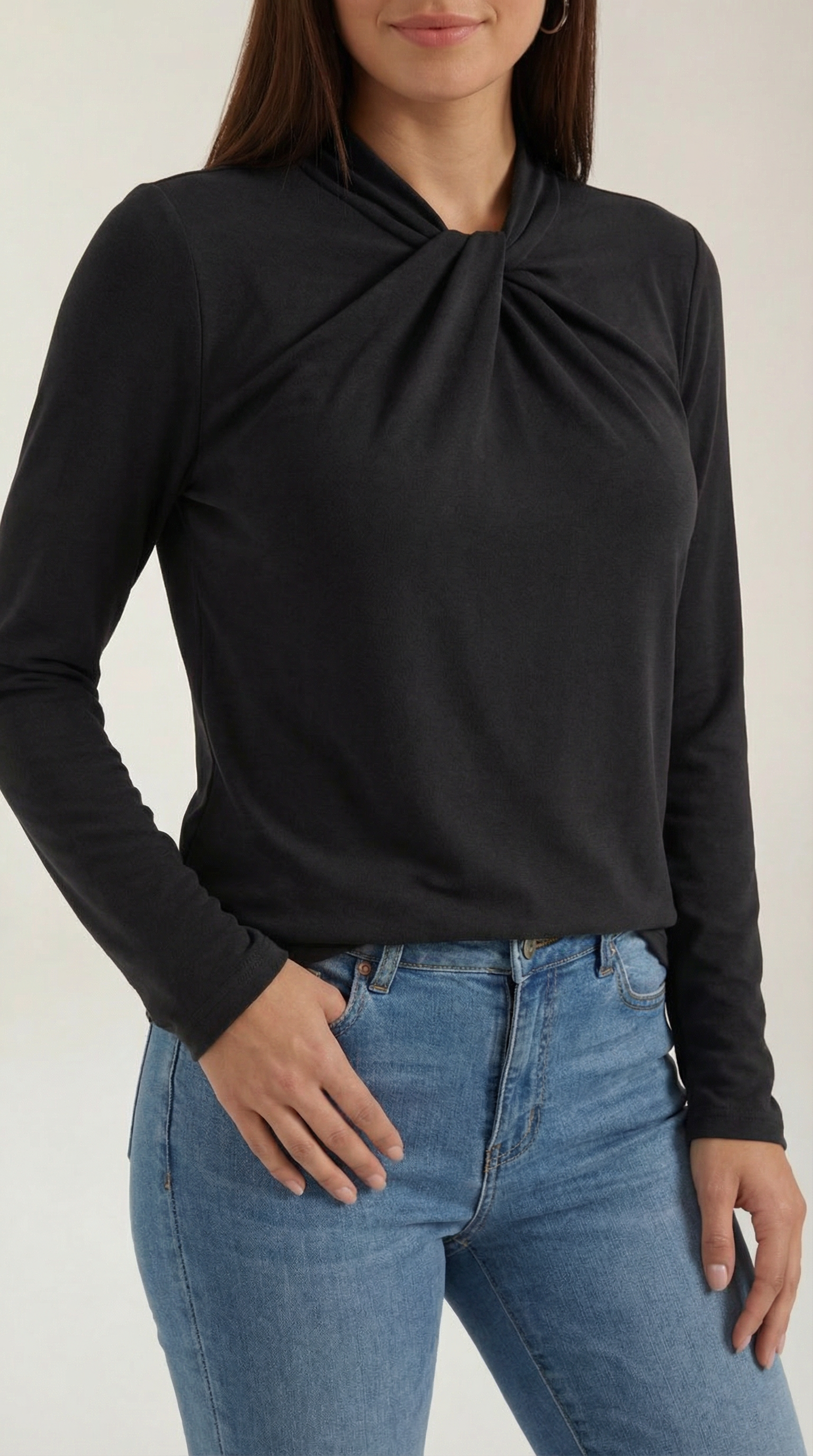 Blusa Jamie con Cuello Alto Anudado